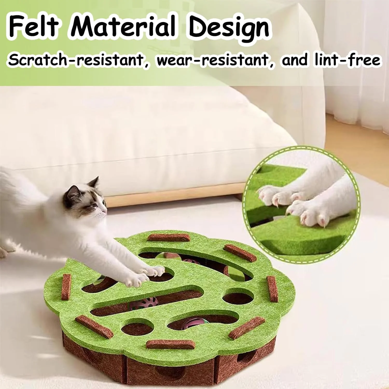 Interactive Cat Puzzle Toy with Scratch Track - Image 5
