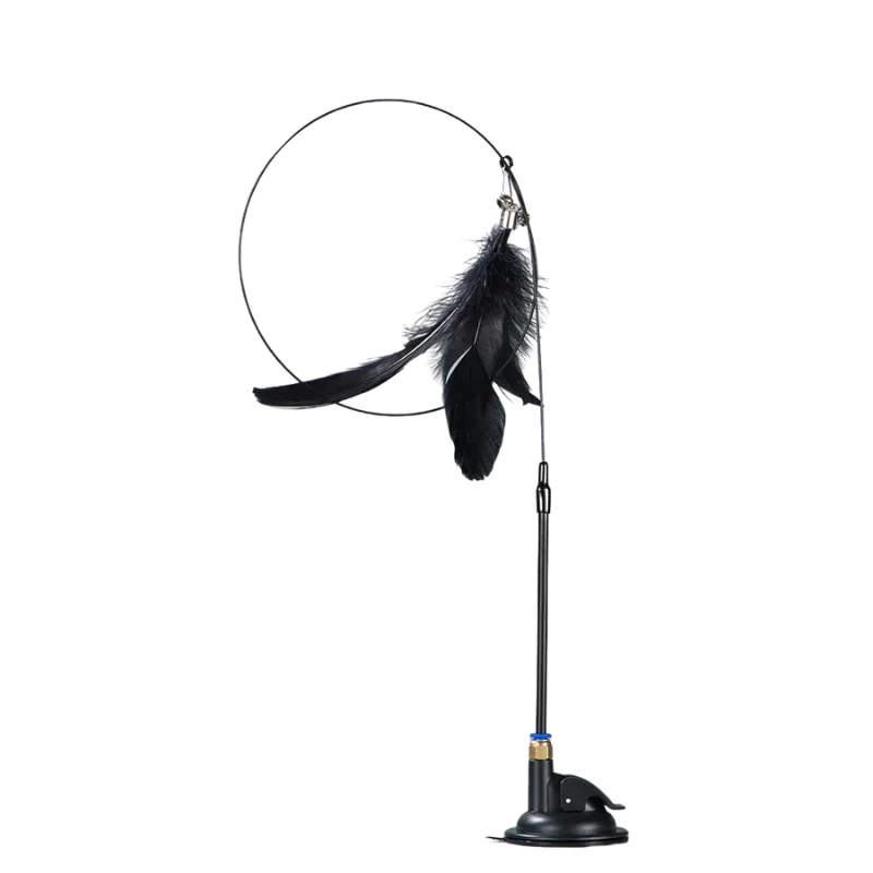 Interactive Cat Teaser Stick with Natural Feathers & Suction Cup - Image 8