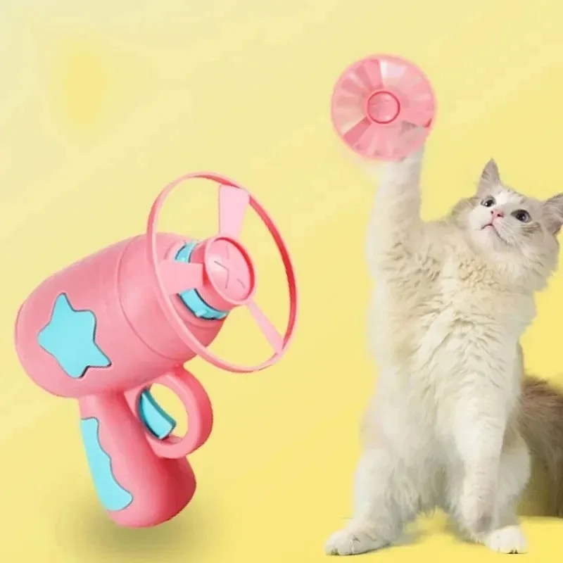 Interactive Cat Toy – Flying Disc Shooting Gun - Image 4