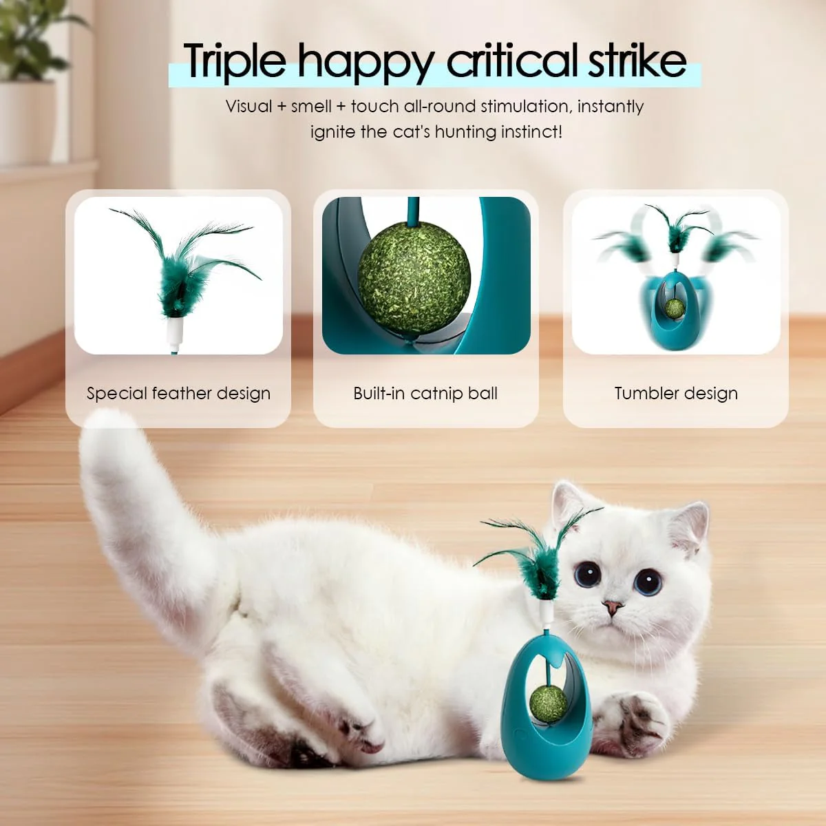 Interactive Cat Toy Tumbler with Catnip Ball - Image 10