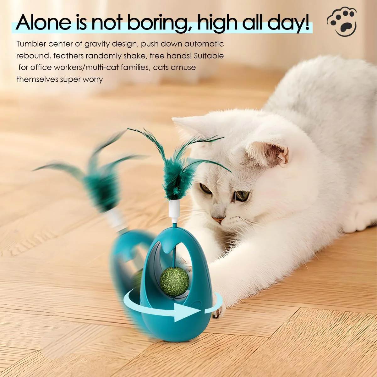 Interactive Cat Toy Tumbler with Catnip Ball - Image 6
