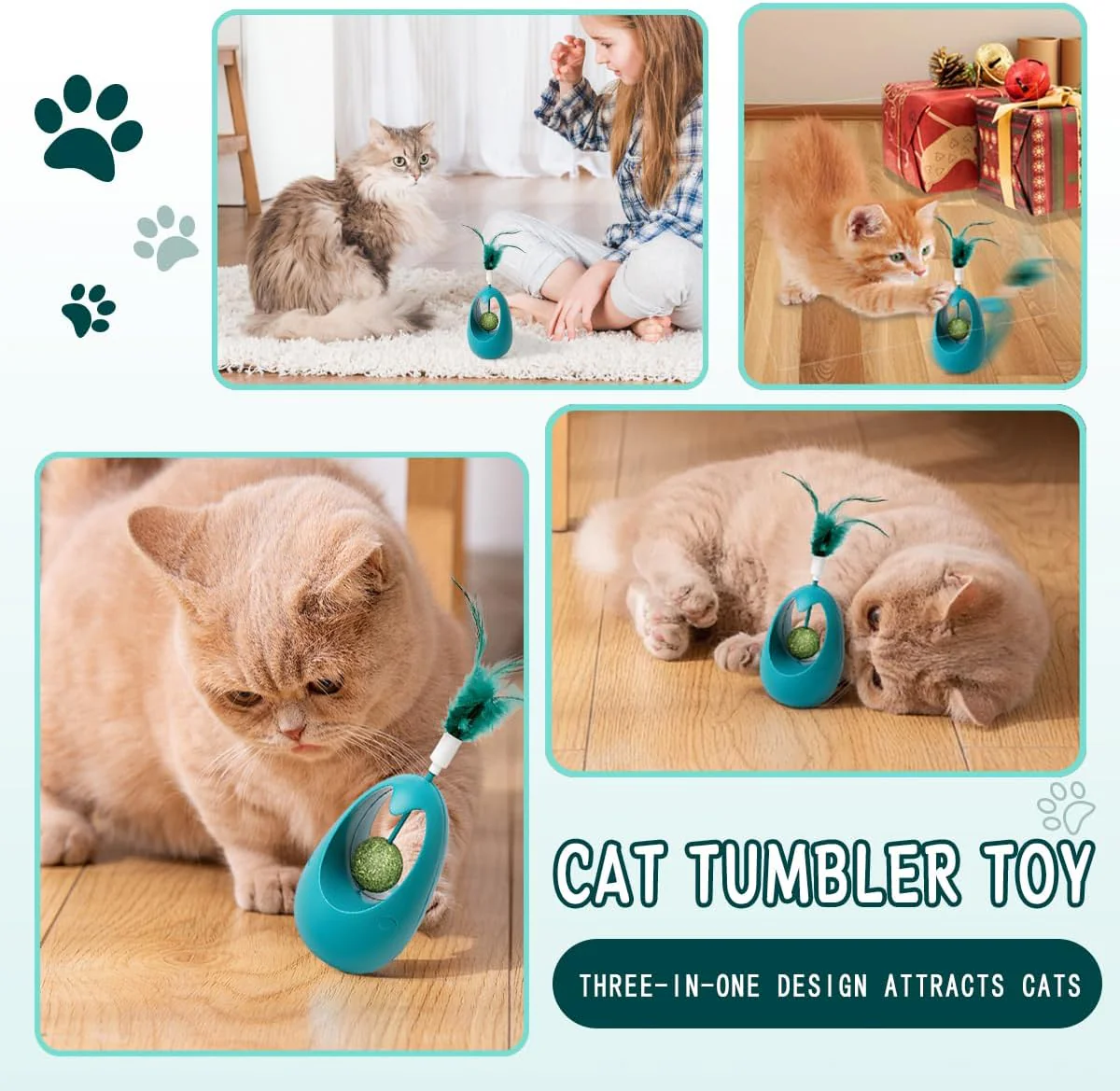 Interactive Cat Toy Tumbler with Catnip Ball - Image 8