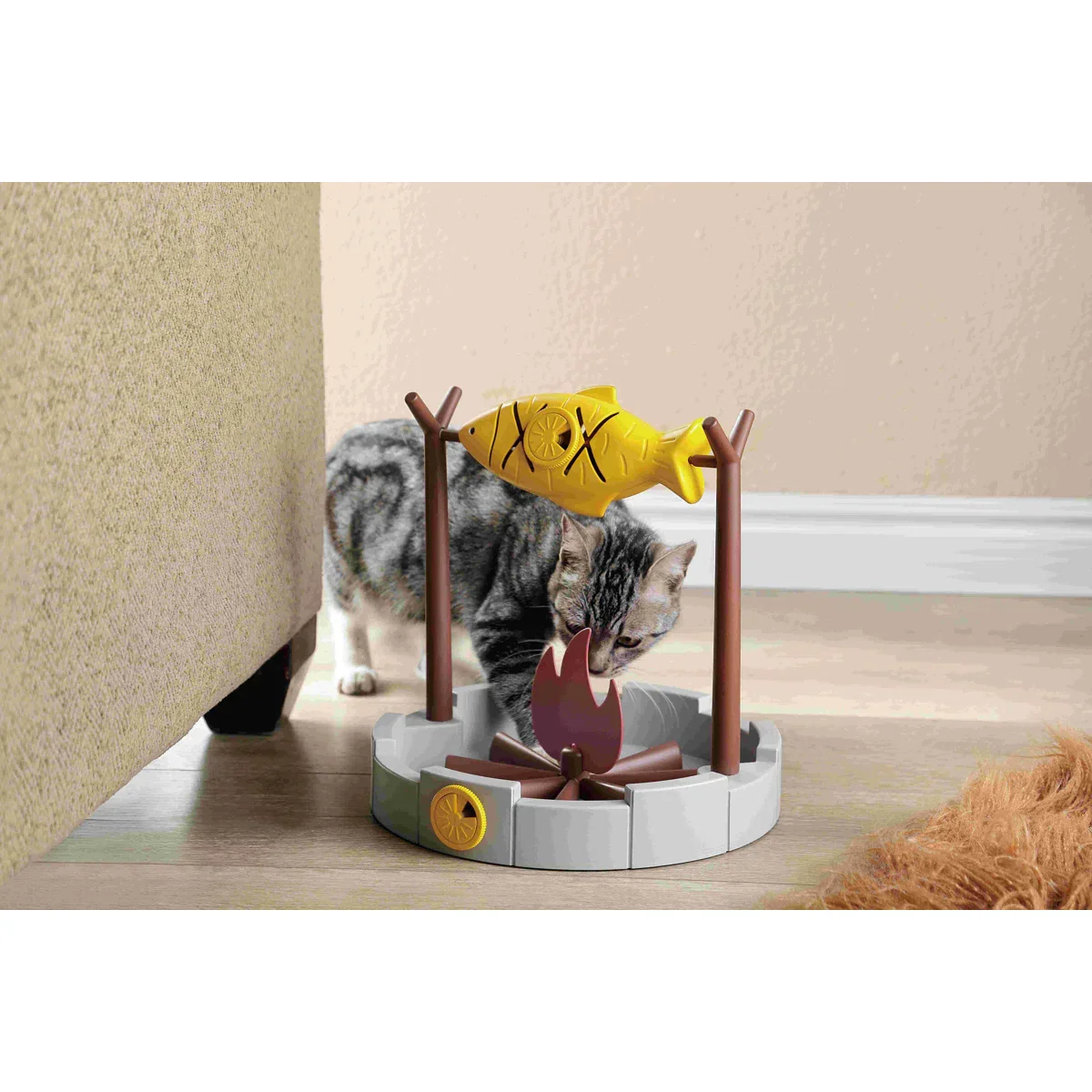 Interactive Cat Treat Dispenser & Slow Feeder – Grilled Fish Puzzle Toy - Image 4