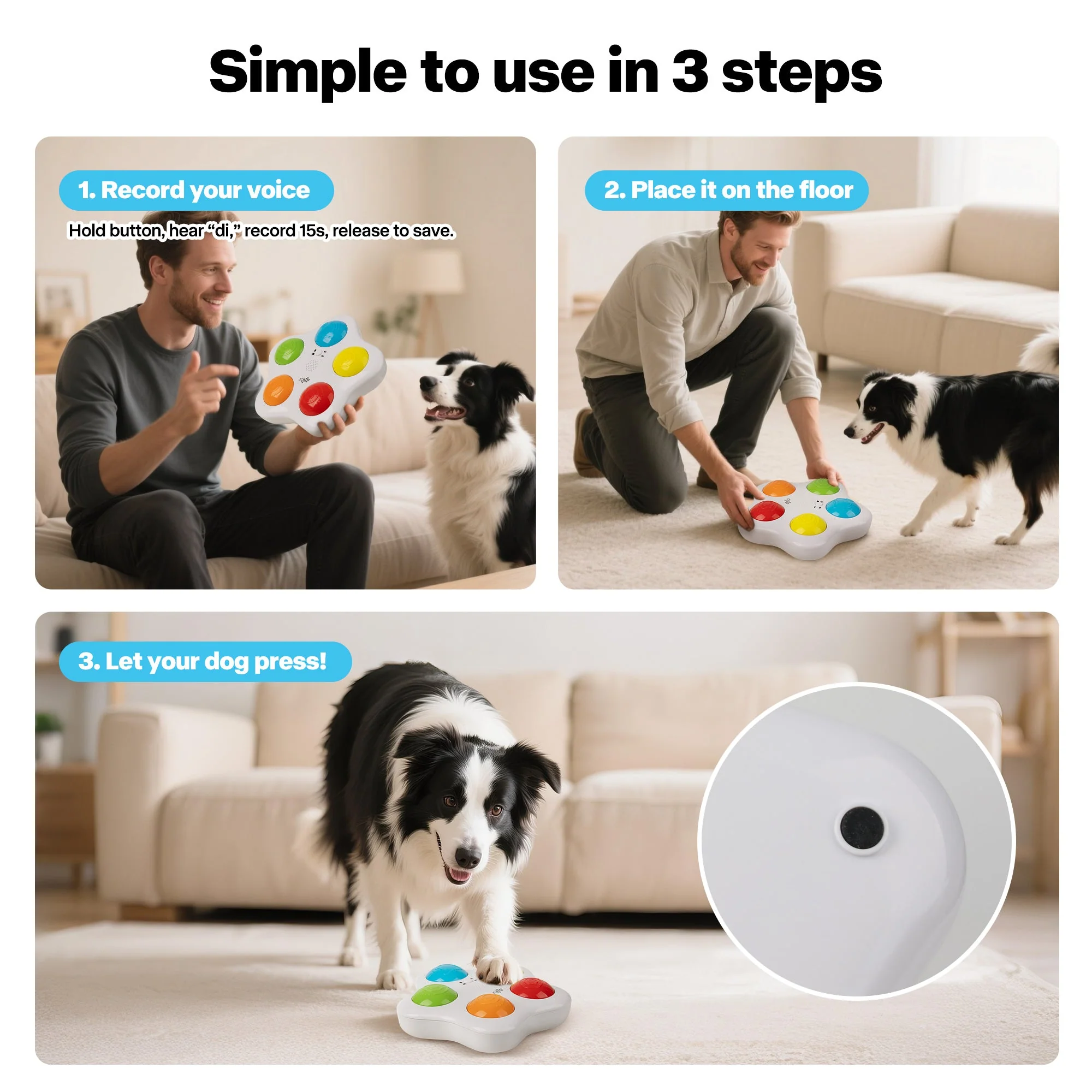 Interactive -Dog Toy - Pet Brain Trainning buttons - Image 4