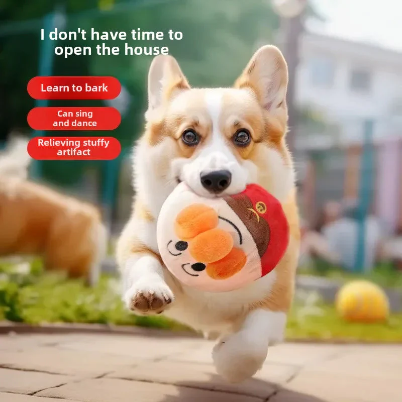 Interactive Electric Plush Jumping Ball - USB Rechargeable Dog Training Toy with Music - Image 3