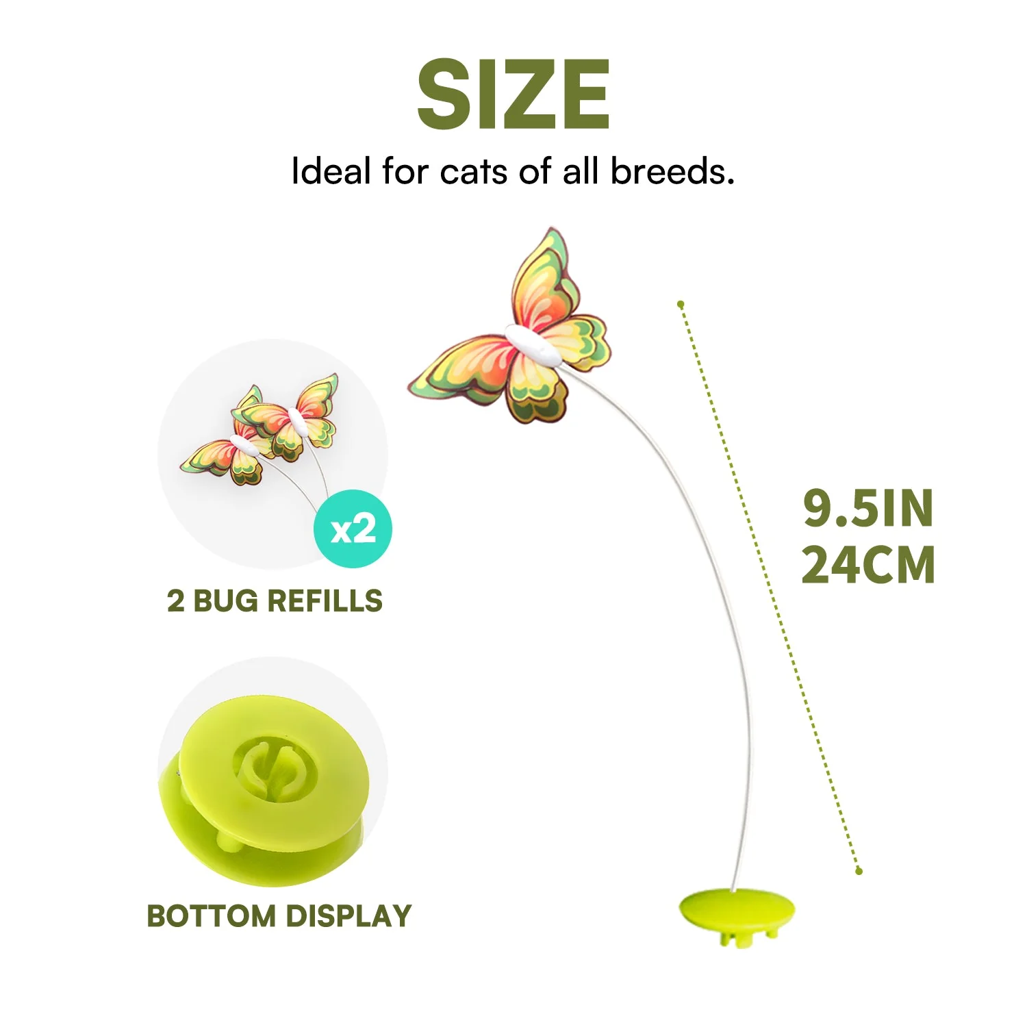 Interactive Flutter Bug Cat Toy with Motion-activated Hide-N-Seek - Image 13