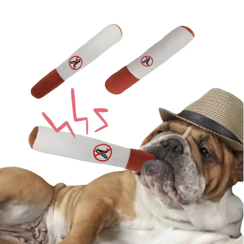 Interactive Plush Dog Cigar – Squeaky Chew Toy for Small Dogs - Image 5