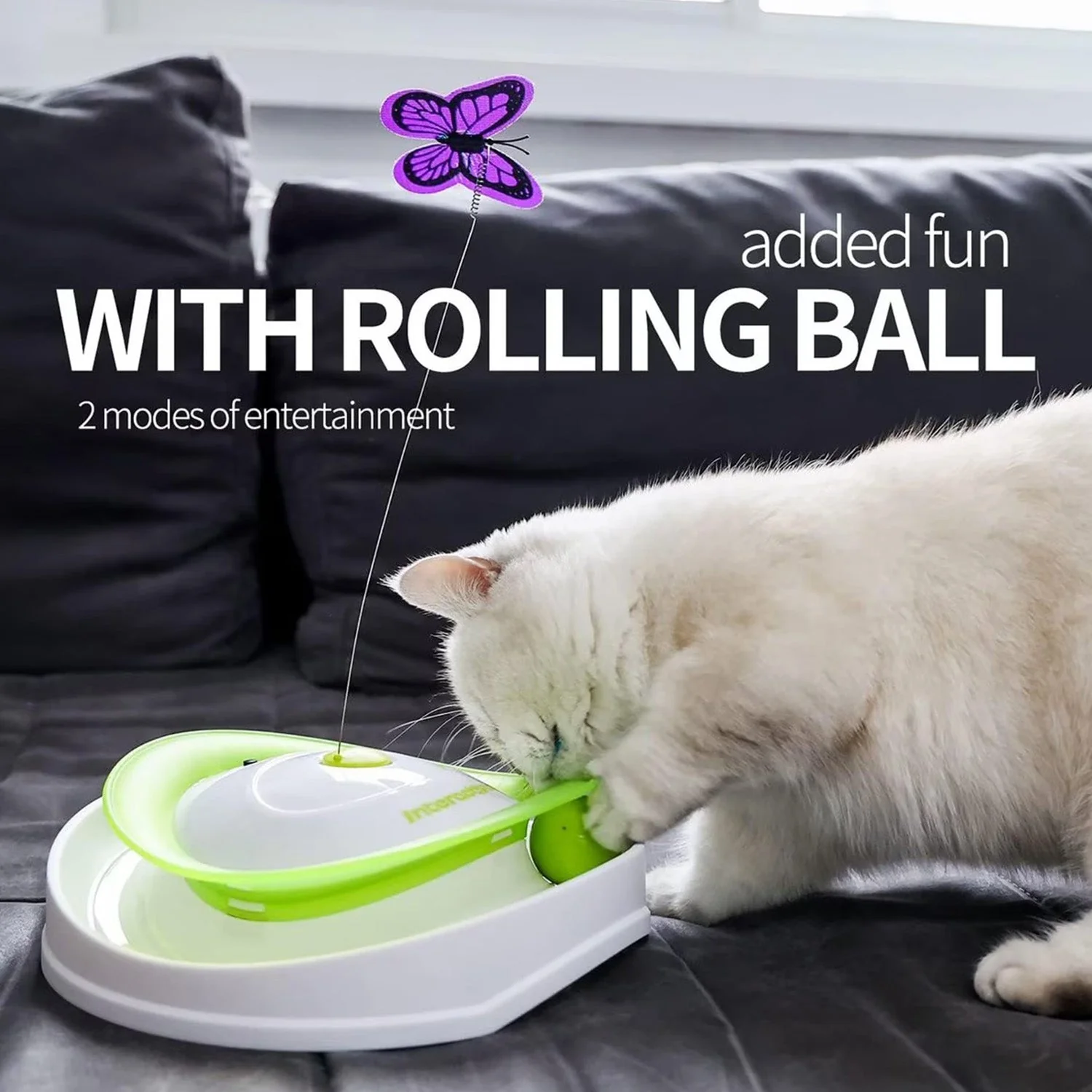 Interactives - Cat Toys - Roll Around Flutter Bug for Enrichment - Image 2