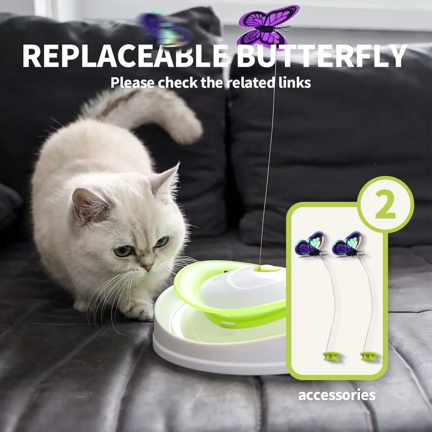 Interactives - Cat Toys - Roll Around Flutter Bug for Enrichment - Image 5