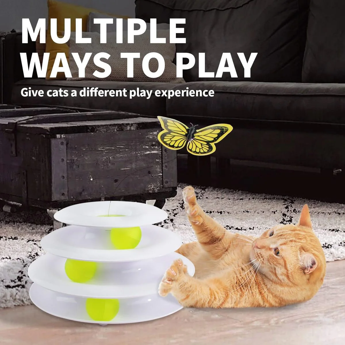 Interactives - Cat Toys - Tower Of Tracks With Butterfly - Image 4