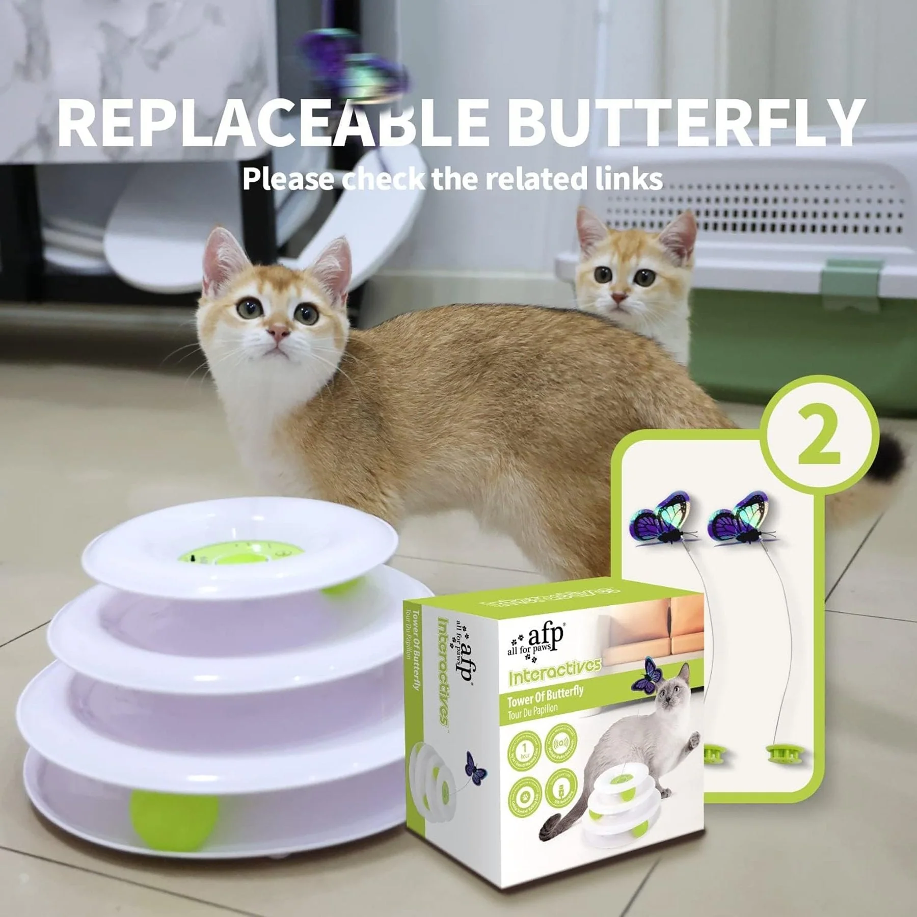Interactives - Cat Toys - Tower Of Tracks With Butterfly - Image 7