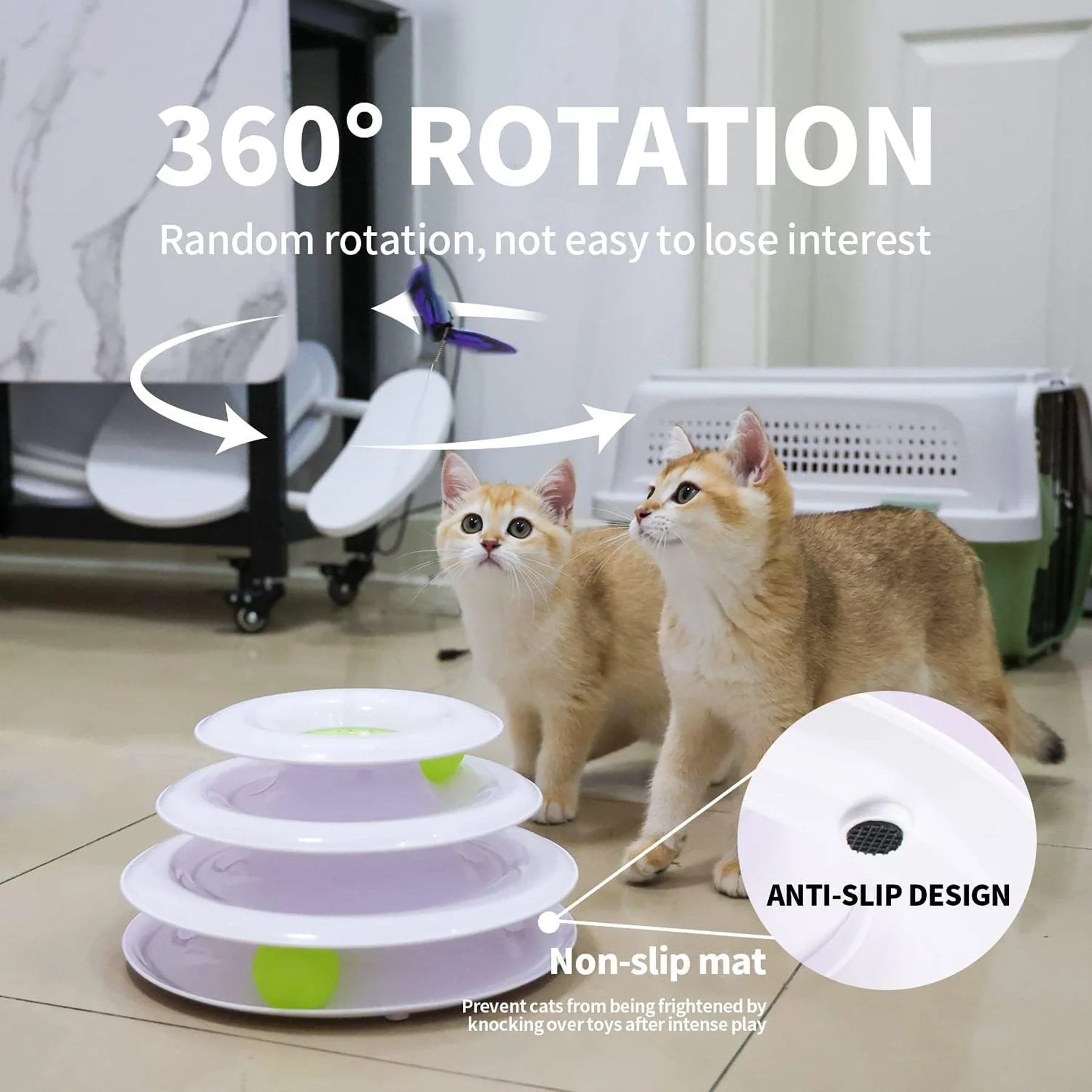 Interactives - Cat Toys - Tower Of Tracks With Butterfly - Image 8