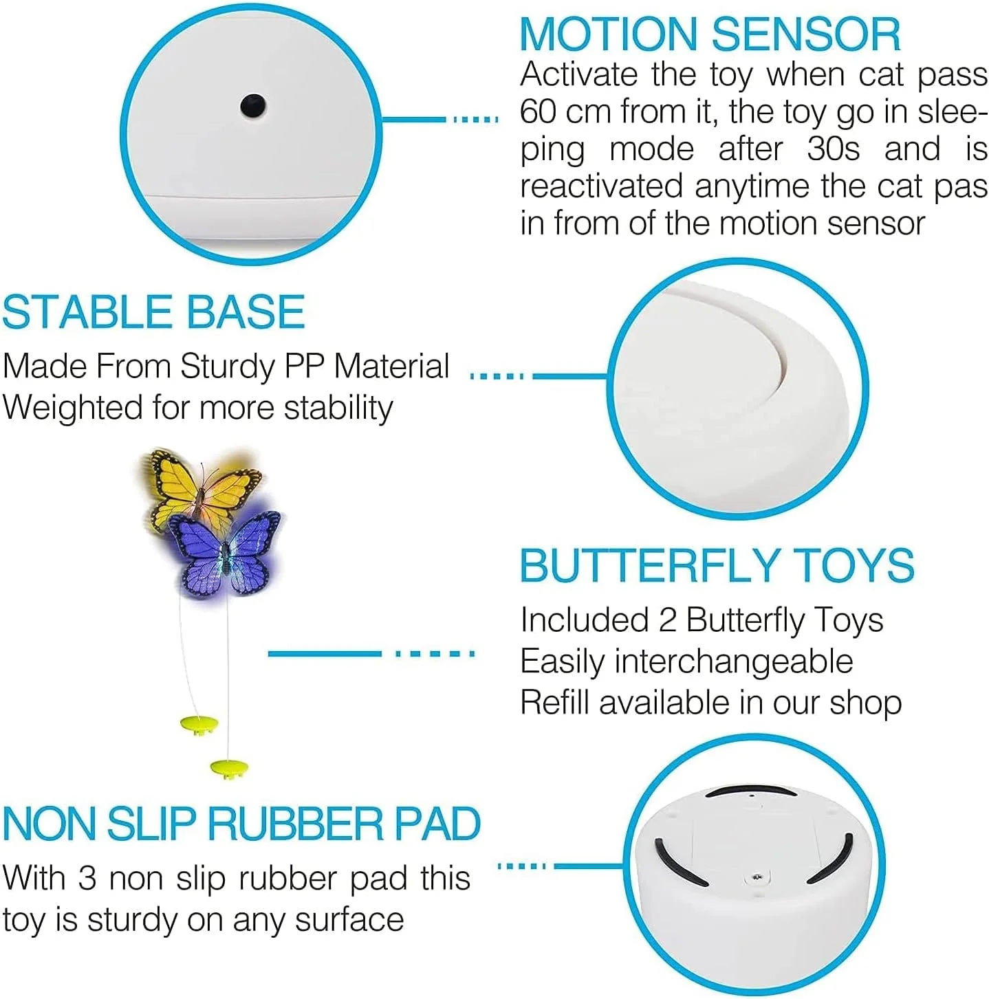 Interactives  - Motion Activate Cat Toys Butterfly Flutter Bug - Image 5
