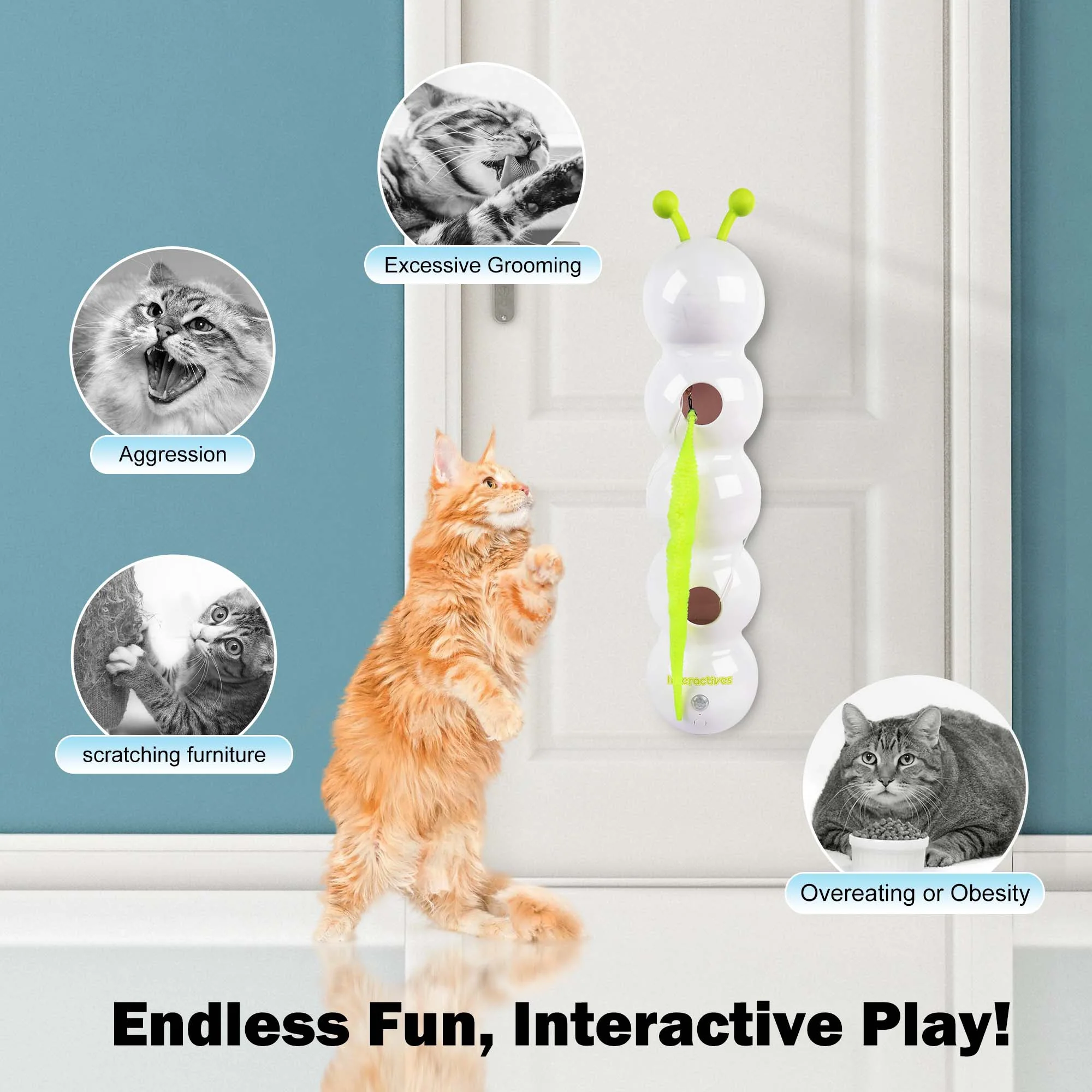 Interactives - Wack'A'Worm Post Cat Toy - Image 2