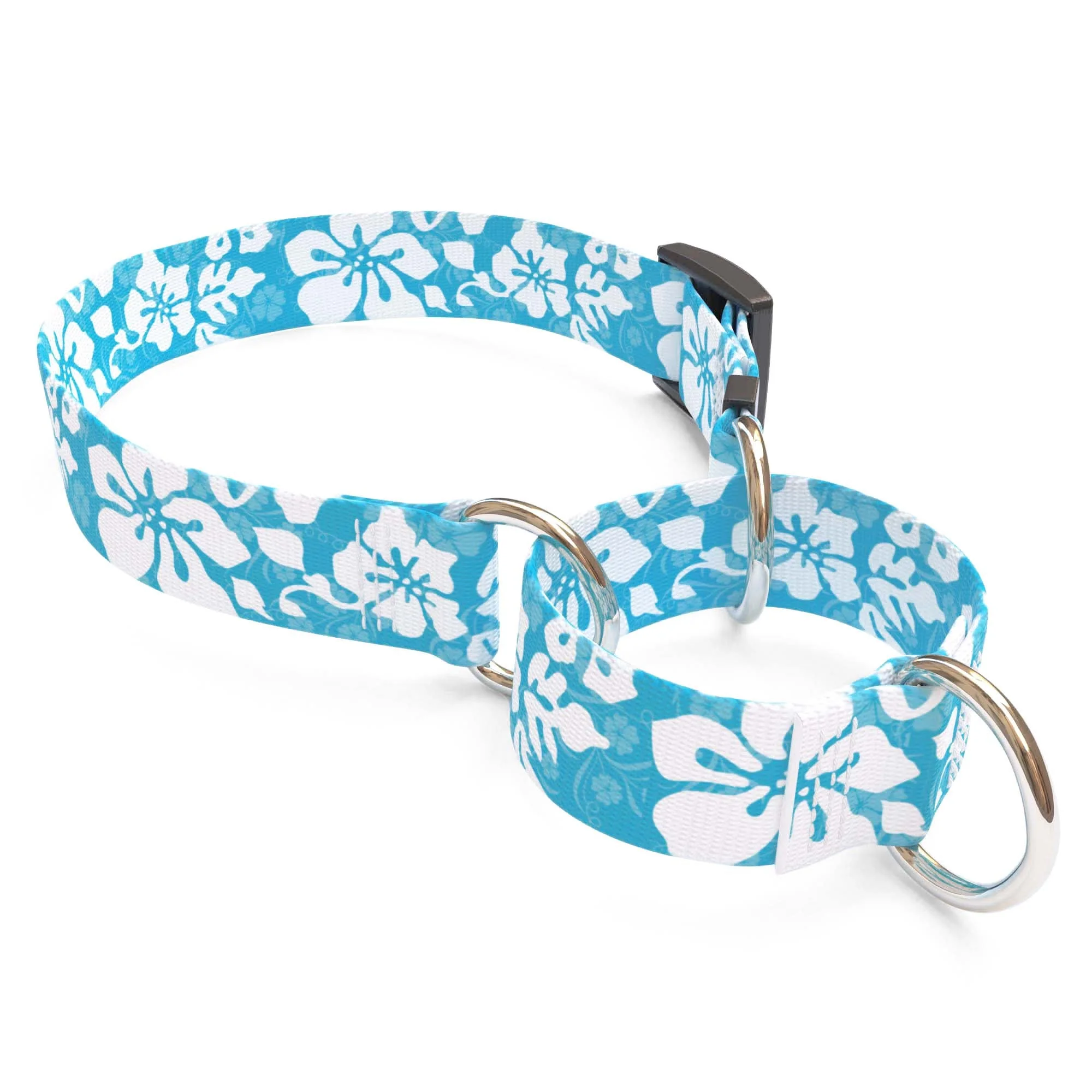 Island Floral Blue Dog Collar - Image 3