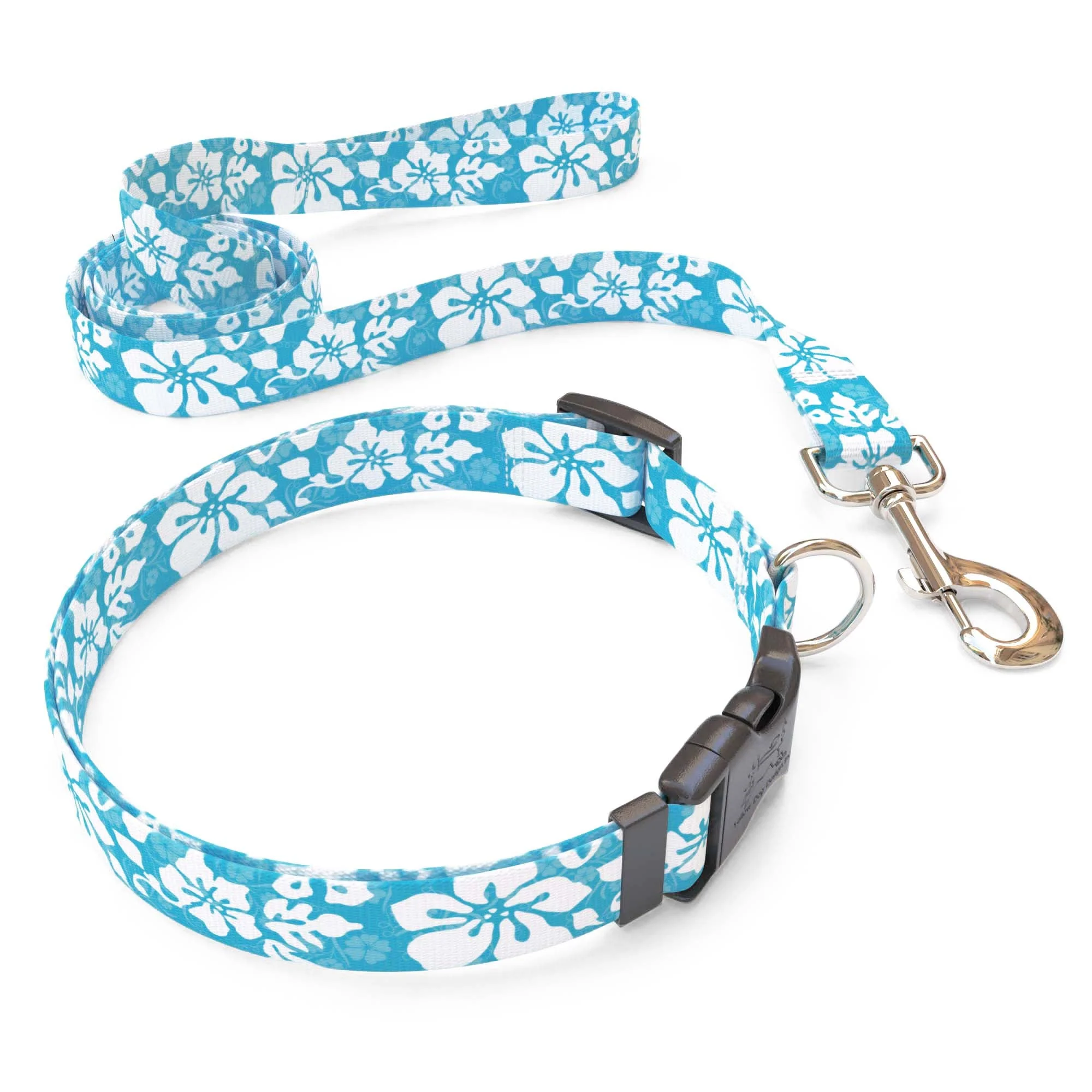 Island Floral Blue Dog Collar - Image 4