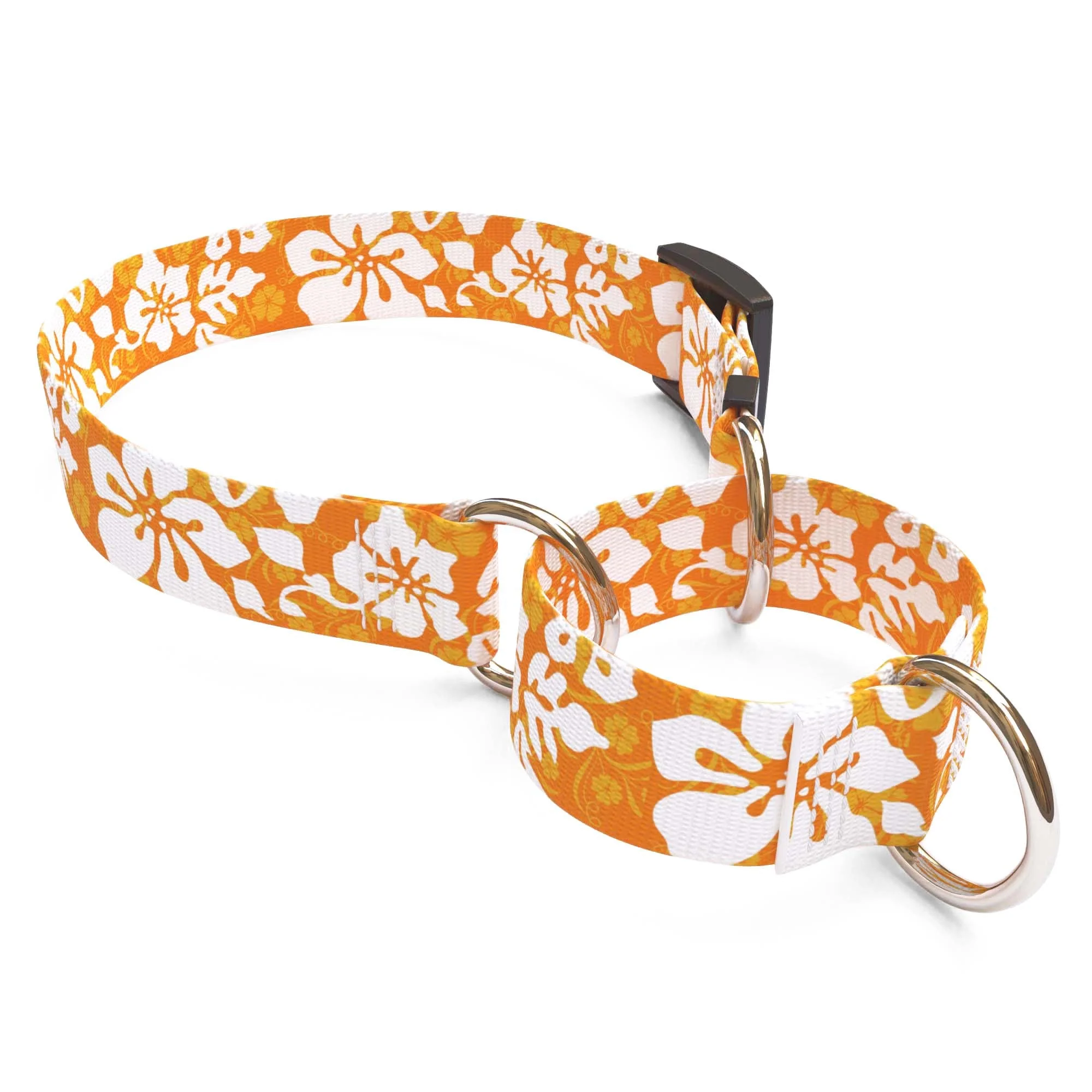 Island Floral Orange Dog Collar - Image 3
