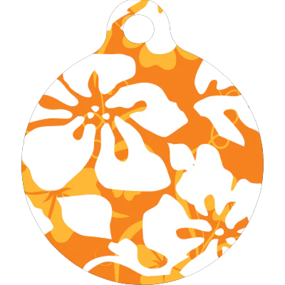 Island Floral Orange HD Dog ID Tag - Image 3