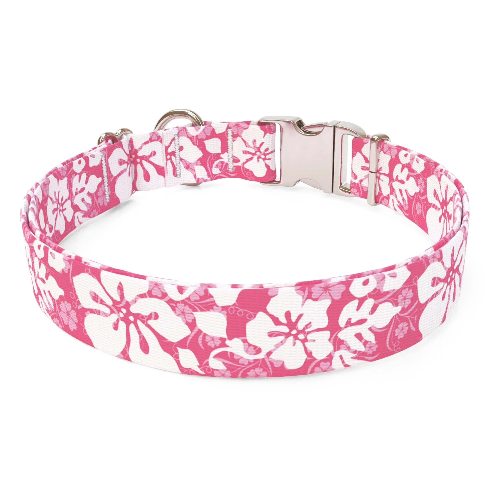 Island Floral Pink Dog Collar - Image 2