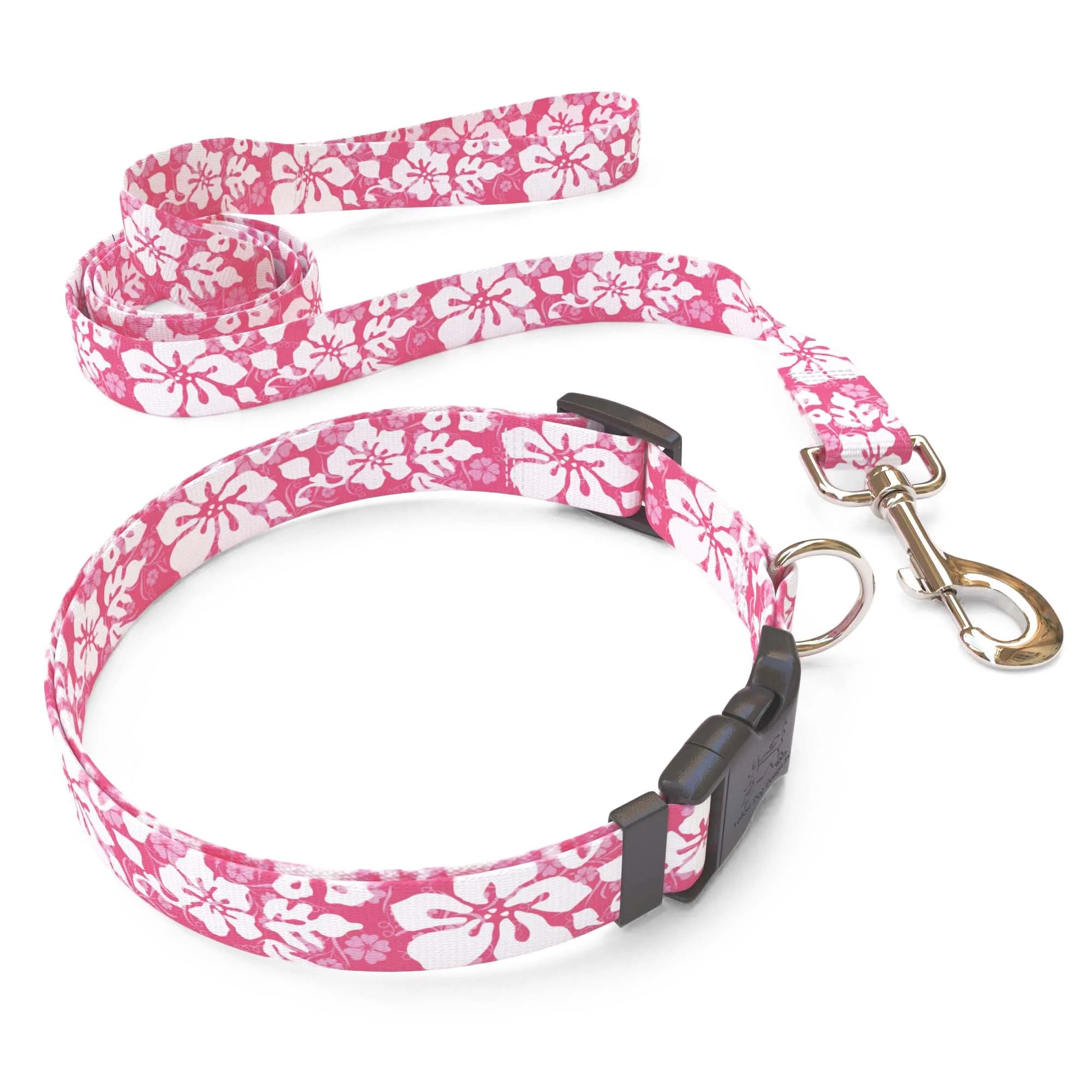 Island Floral Pink Dog Collar - Image 4
