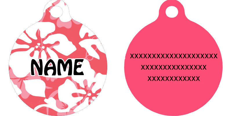 Island Floral Pink HD Dog ID Tag - Image 2