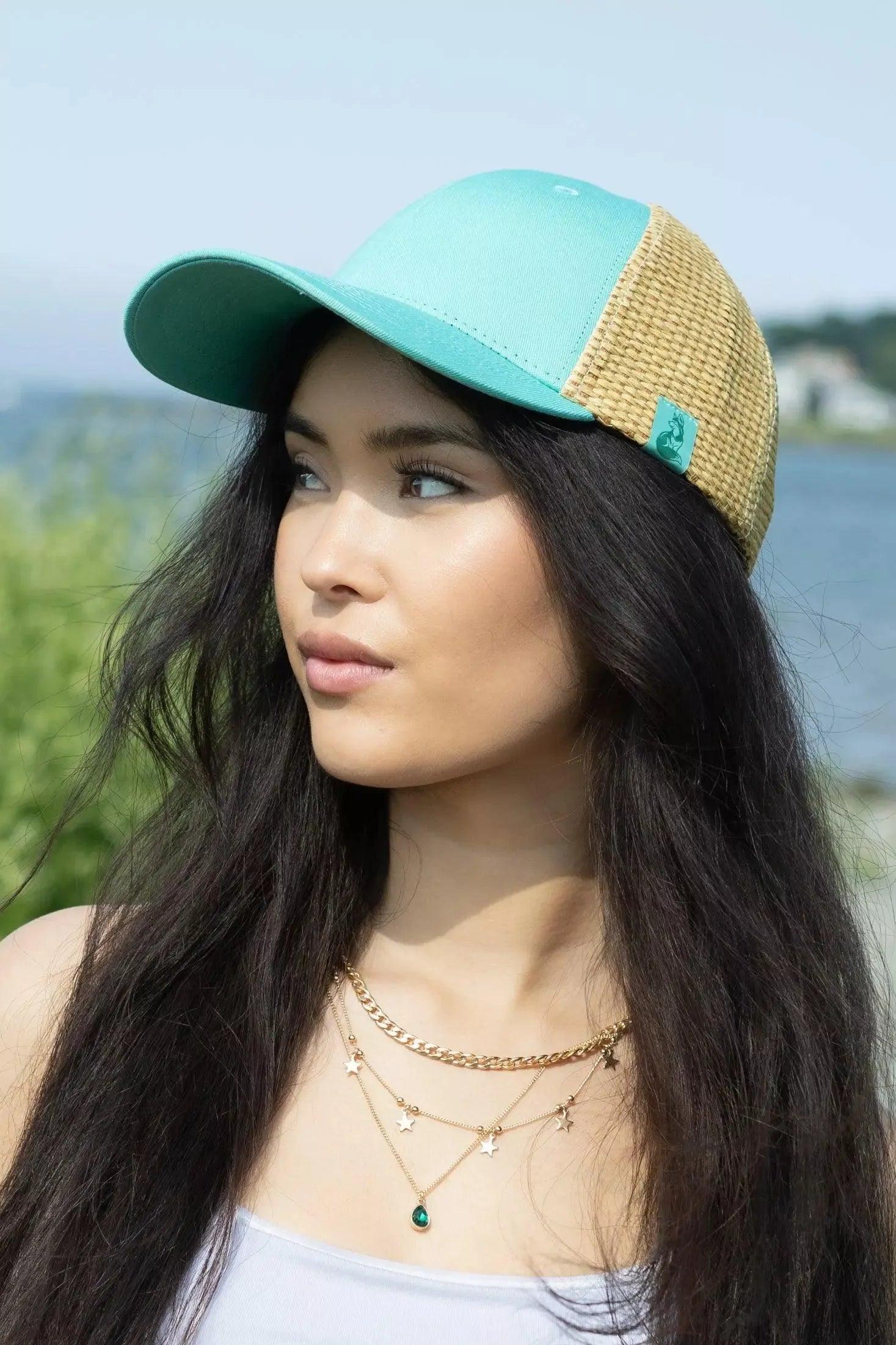 Island Vibes Baseball Cap with Raffia - Image 2