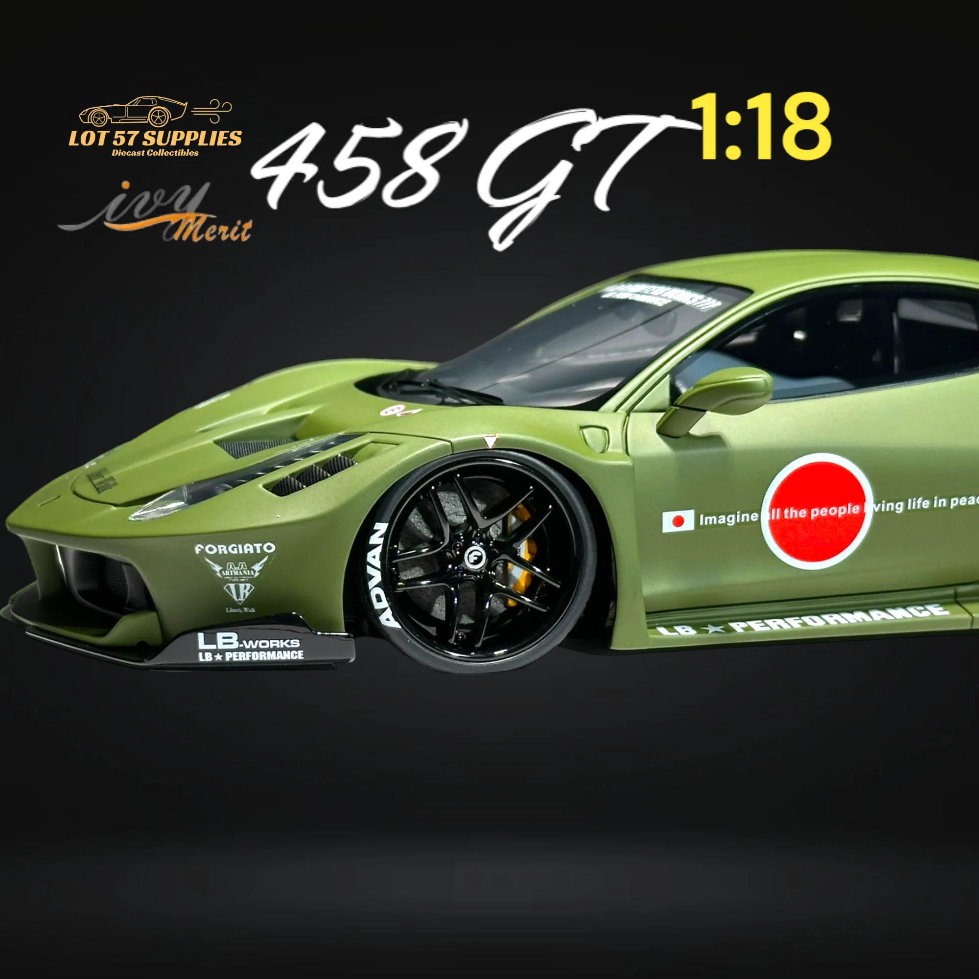 IVY MERIT Ferrari 458 GT LBWK 1:18 Resin - Image 2
