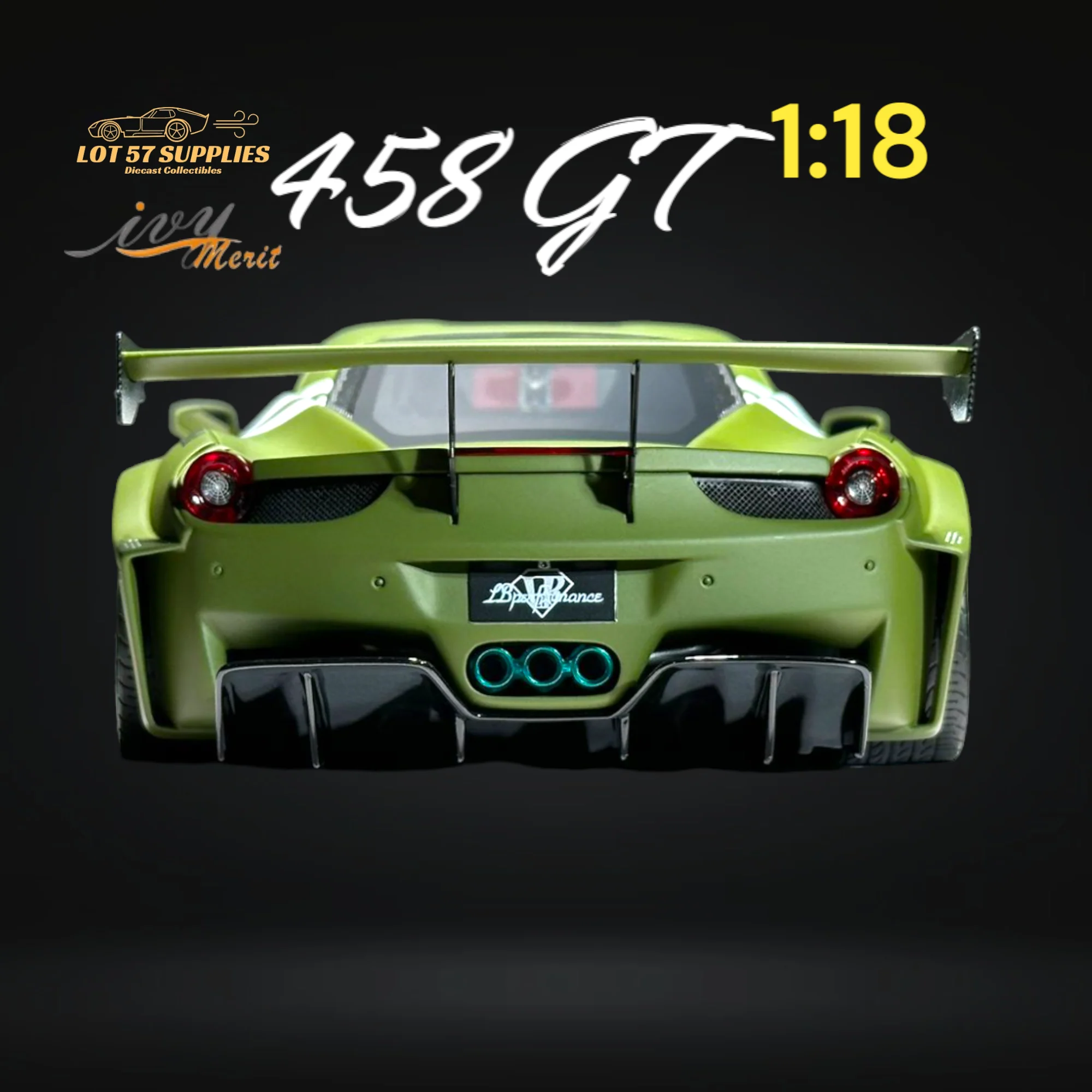 IVY MERIT Ferrari 458 GT LBWK 1:18 Resin - Image 4