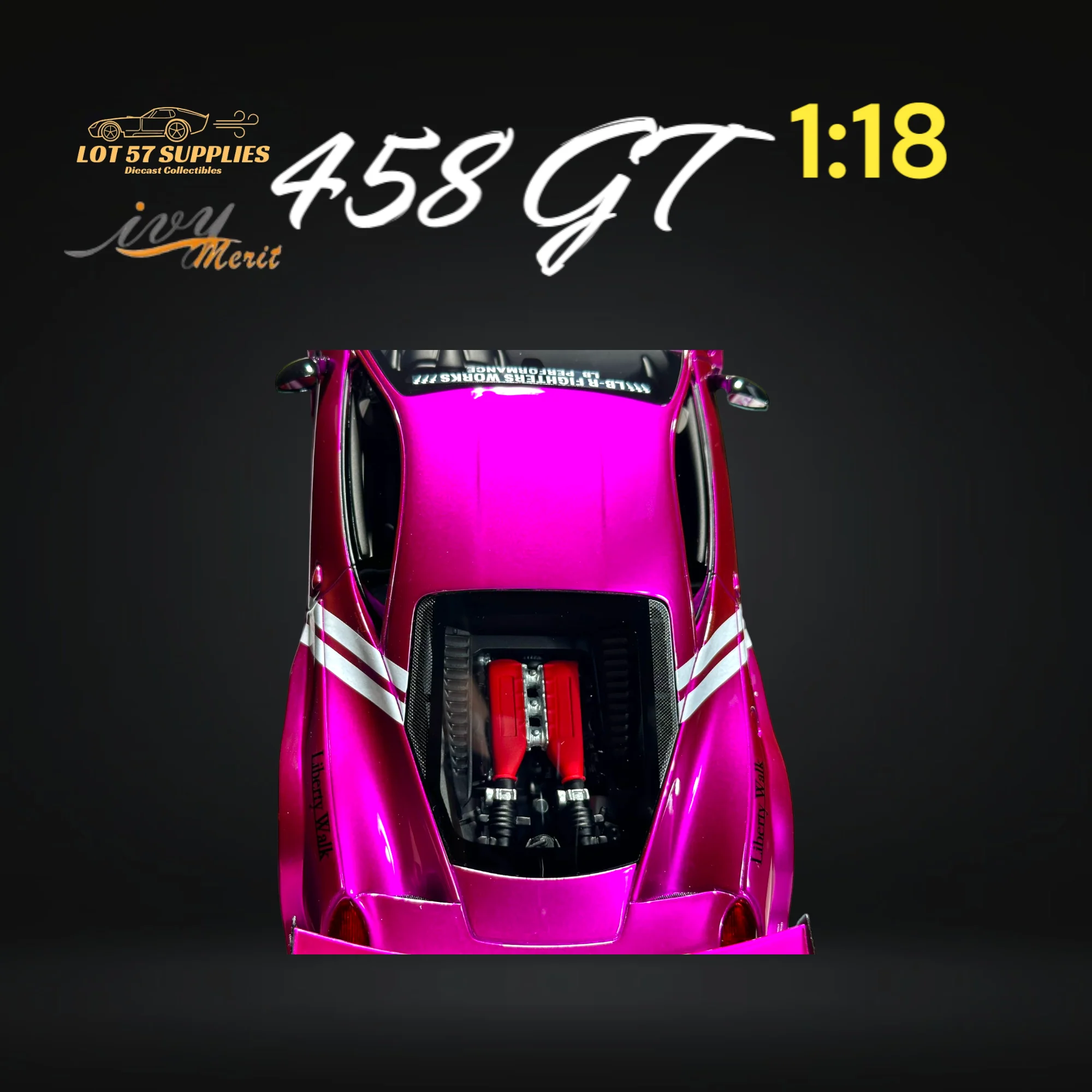 IVY MERIT Ferrari 458 GT Purple LBWK 1:18 - Image 7