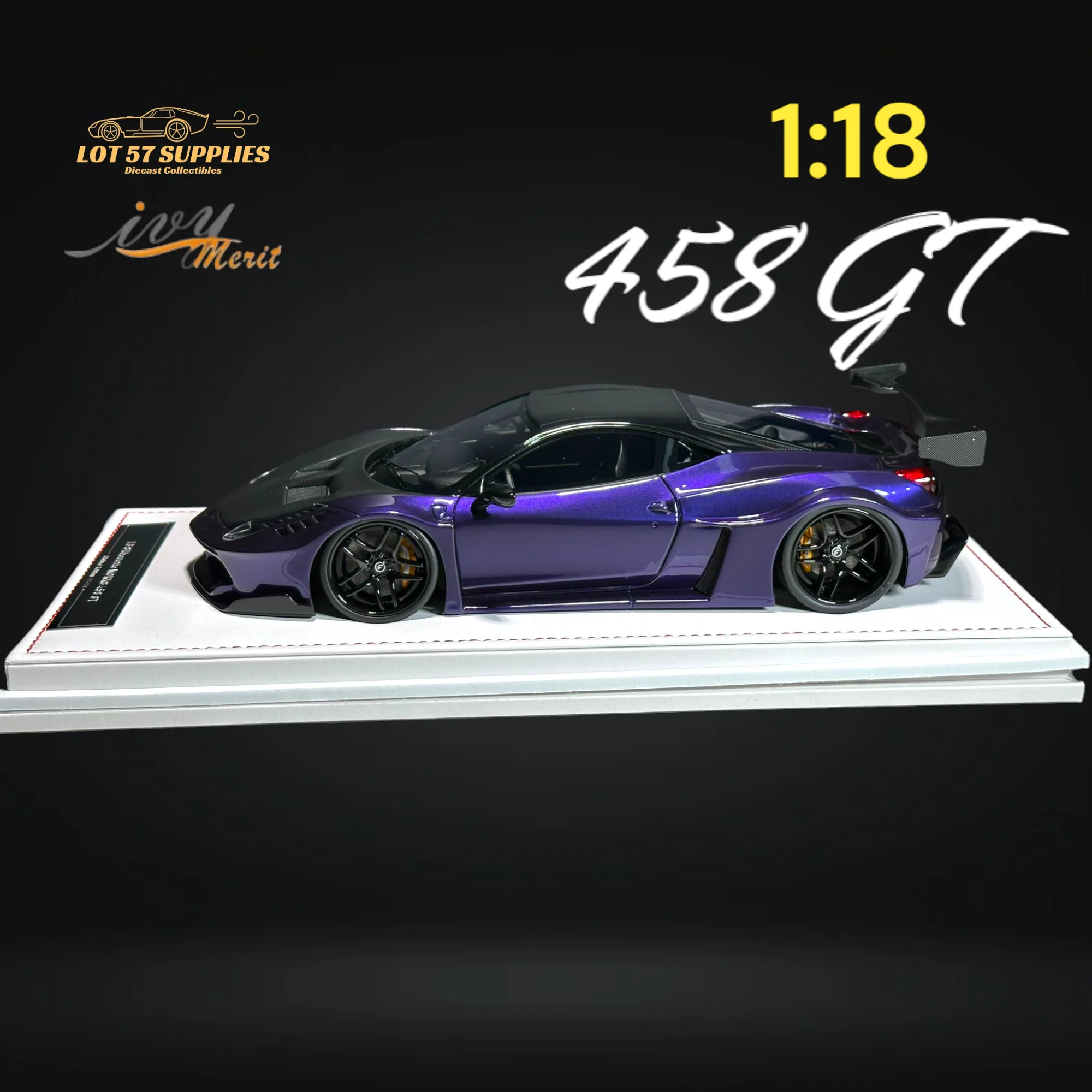 IVY MERIT Ferrari 458 GT Purple LBWK 1:18 Scale - Image 3