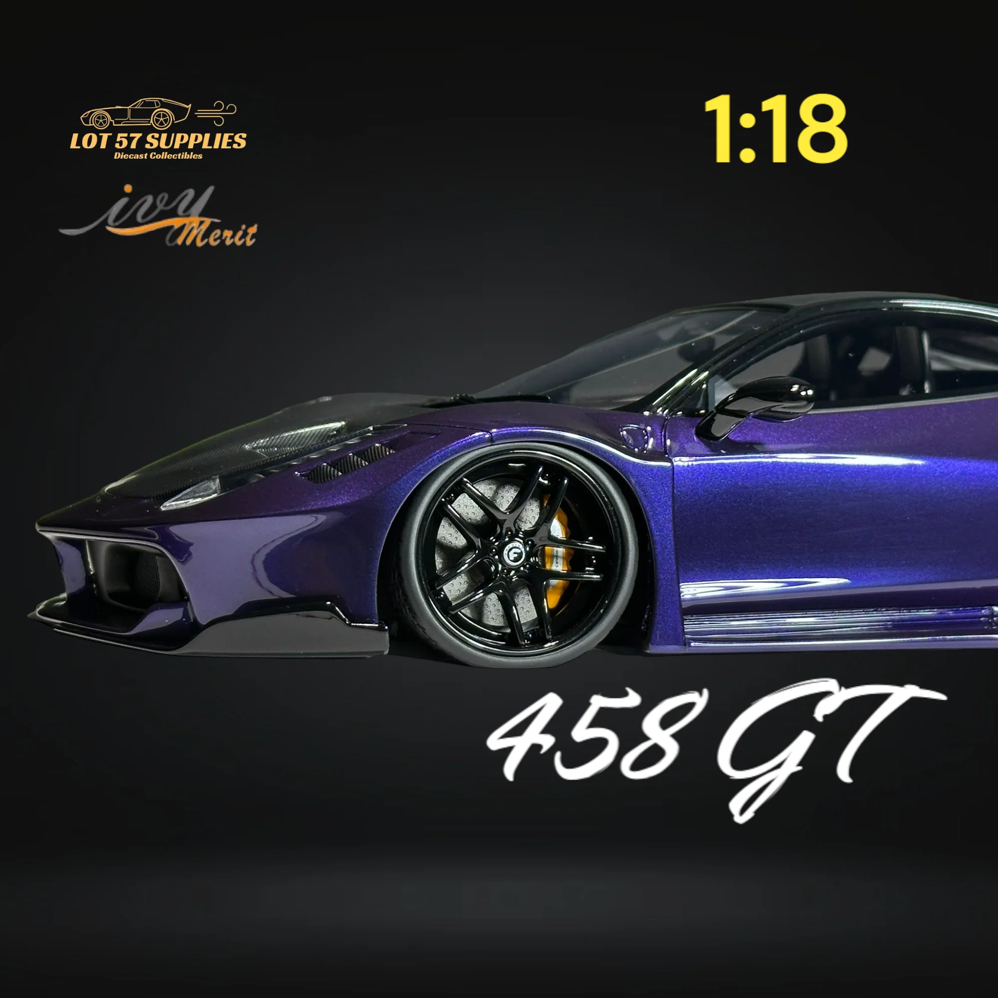 IVY MERIT Ferrari 458 GT Purple LBWK 1:18 Scale - Image 6