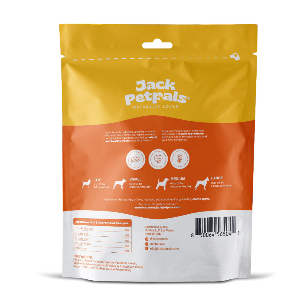 Jack PetPals Crafted Bite Chicken Sweet Potato Dog Treats (12oz) - Image 5