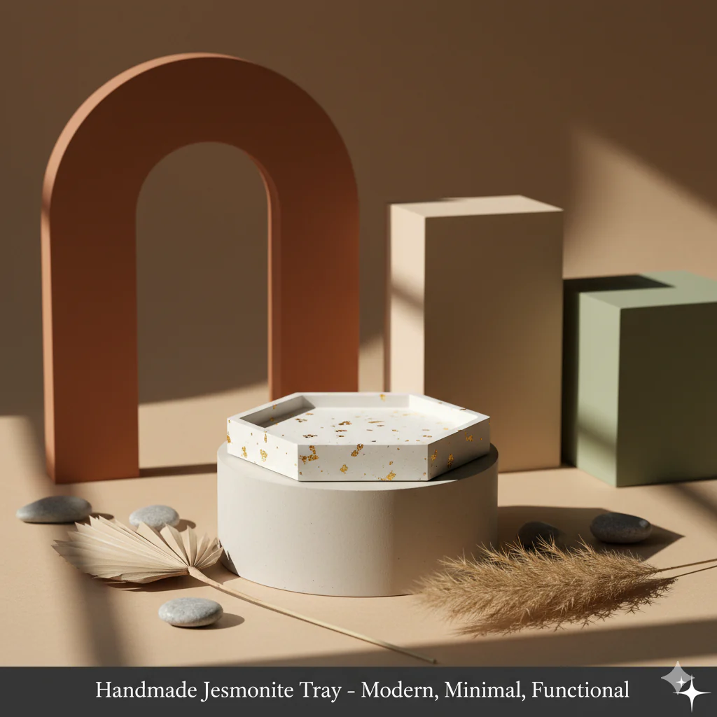 Jesmonite Tray | Handmade Minimalist Décor - Image 3