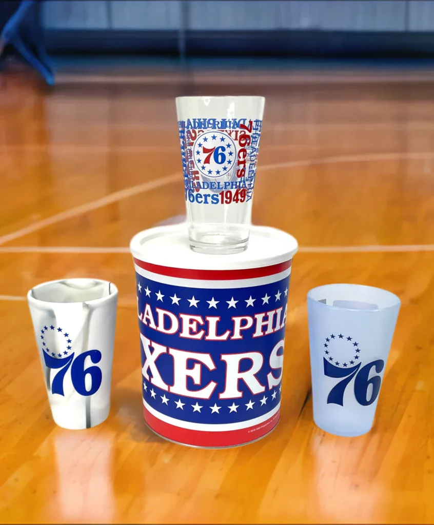 JGB Sports - Philadelphia 76ers Gift Tin Basket- Made In America - Image 3