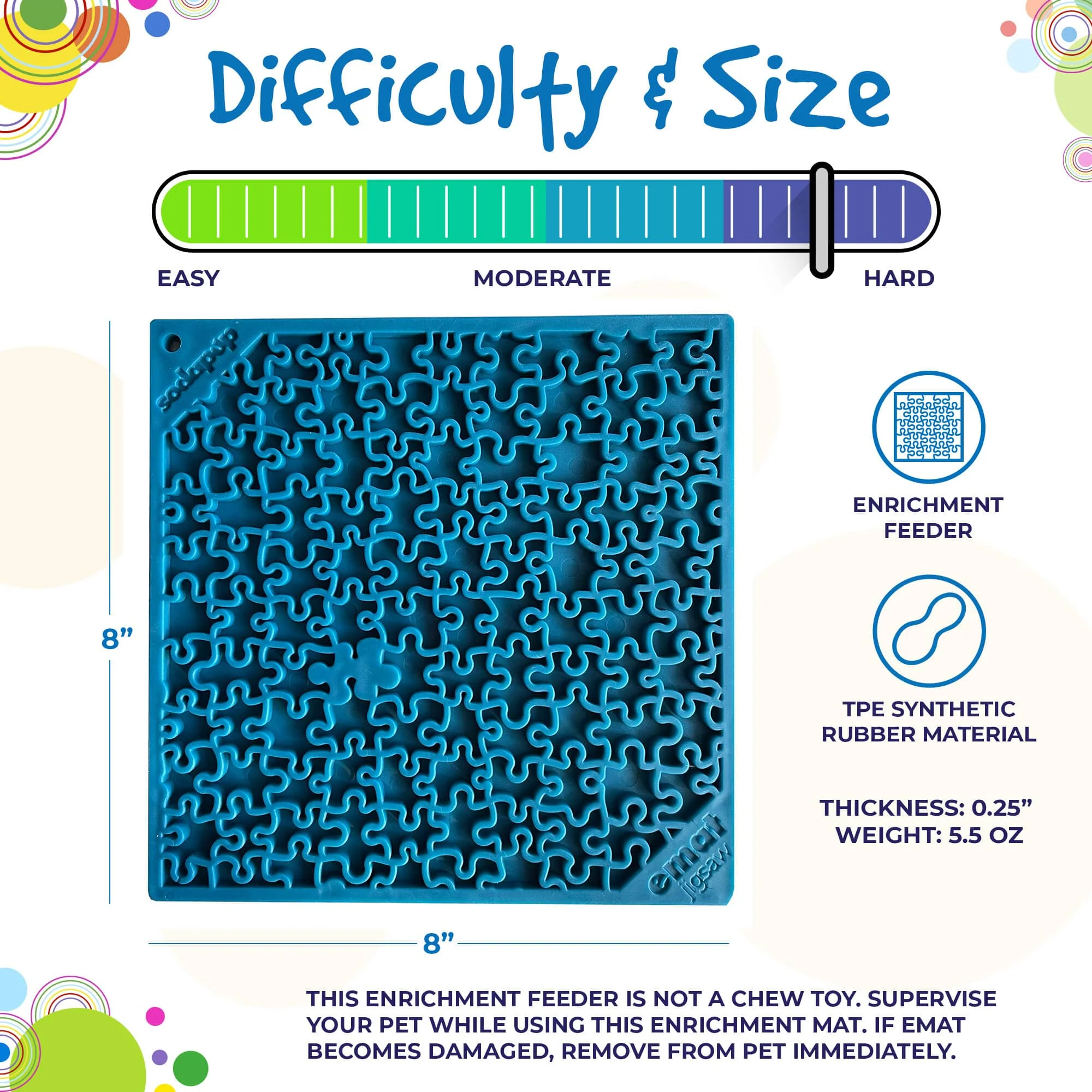 Jigsaw Puzzle eMat - Enrichment Lick Mat for Dogs and Cats | eMat Enrichment Toy for Anxiety Relief | USA Made - Image 6