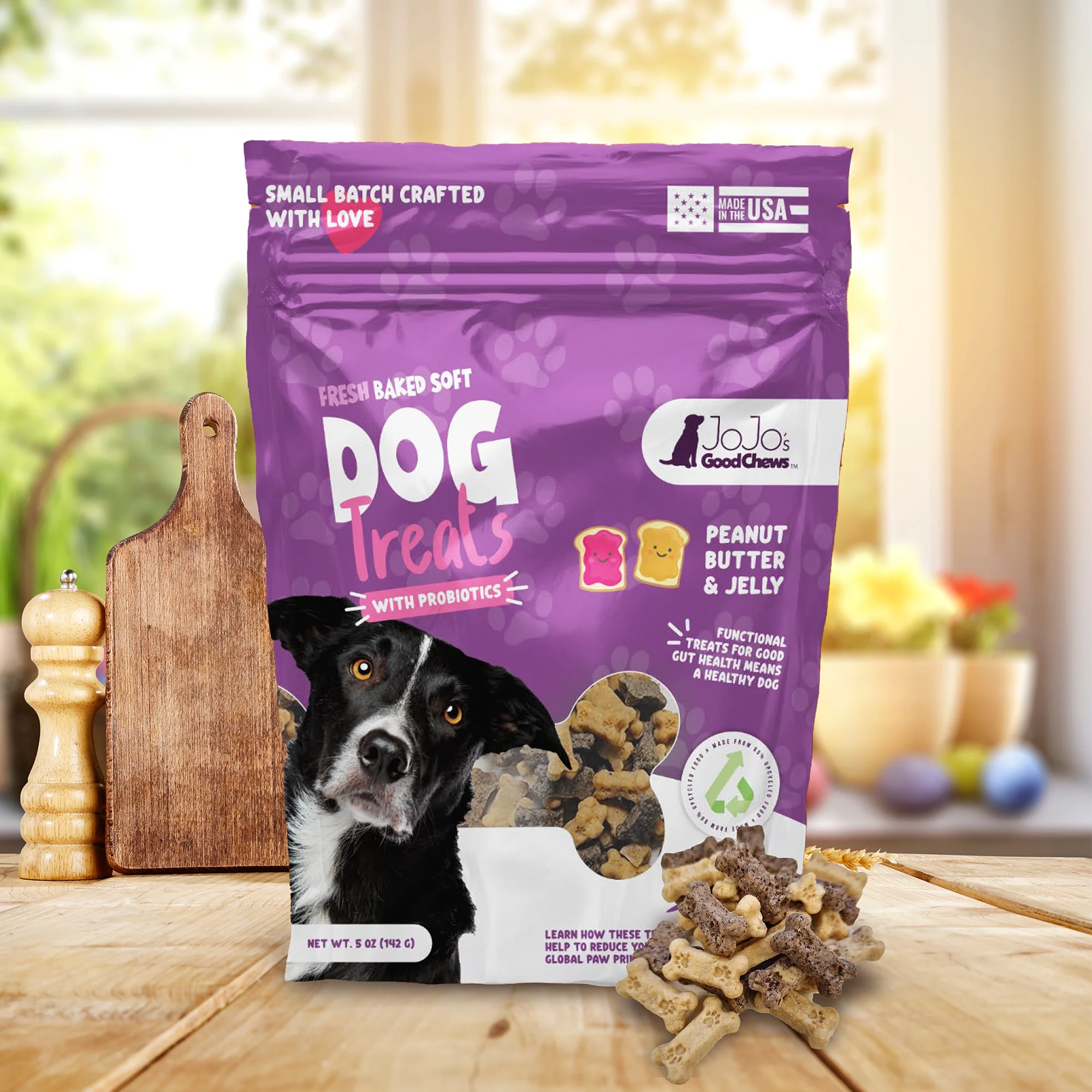 JoJo Good Chews Peanut Butter & Jelly Soft Chew Dog Treats (2-Pack) - Image 2