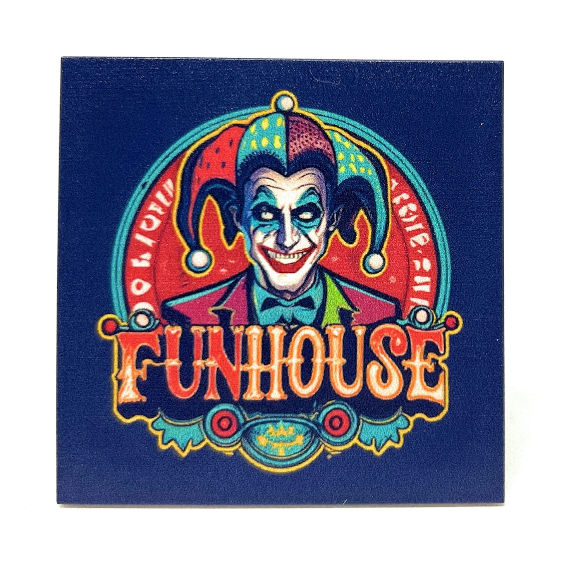Joker's Funhouse Vintage 6x6 Sign made using LEGO parts - Image 2