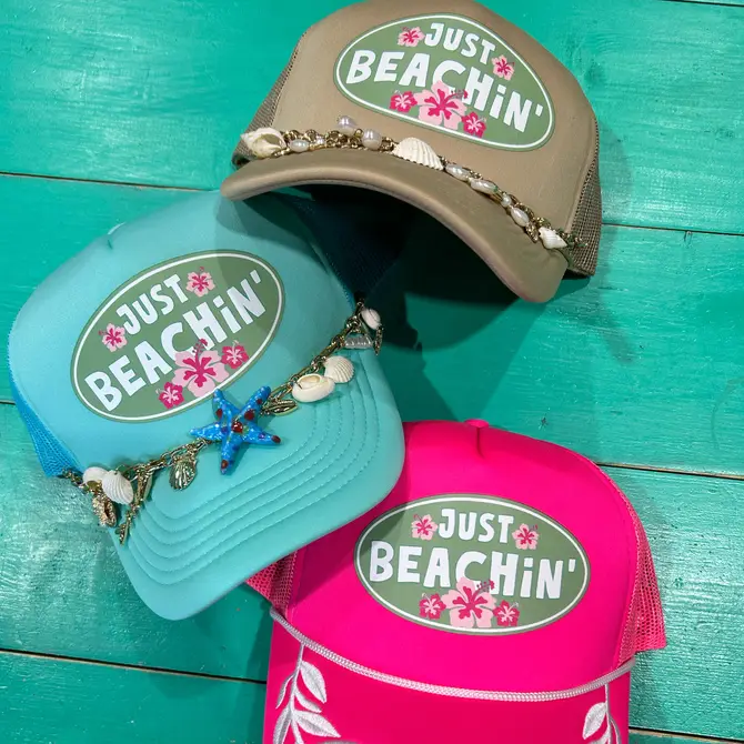 Just Beachin' Trucker Hat - Image 4