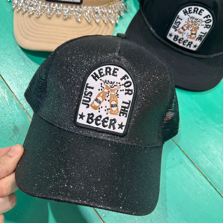 Just Here For The Beer Trucker Hat - Image 3