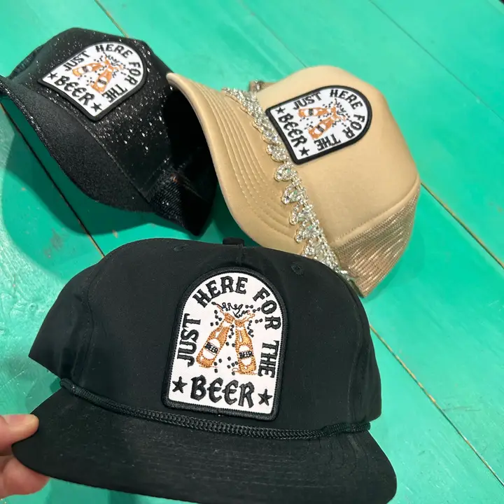 Just Here For The Beer Trucker Hat - Image 4