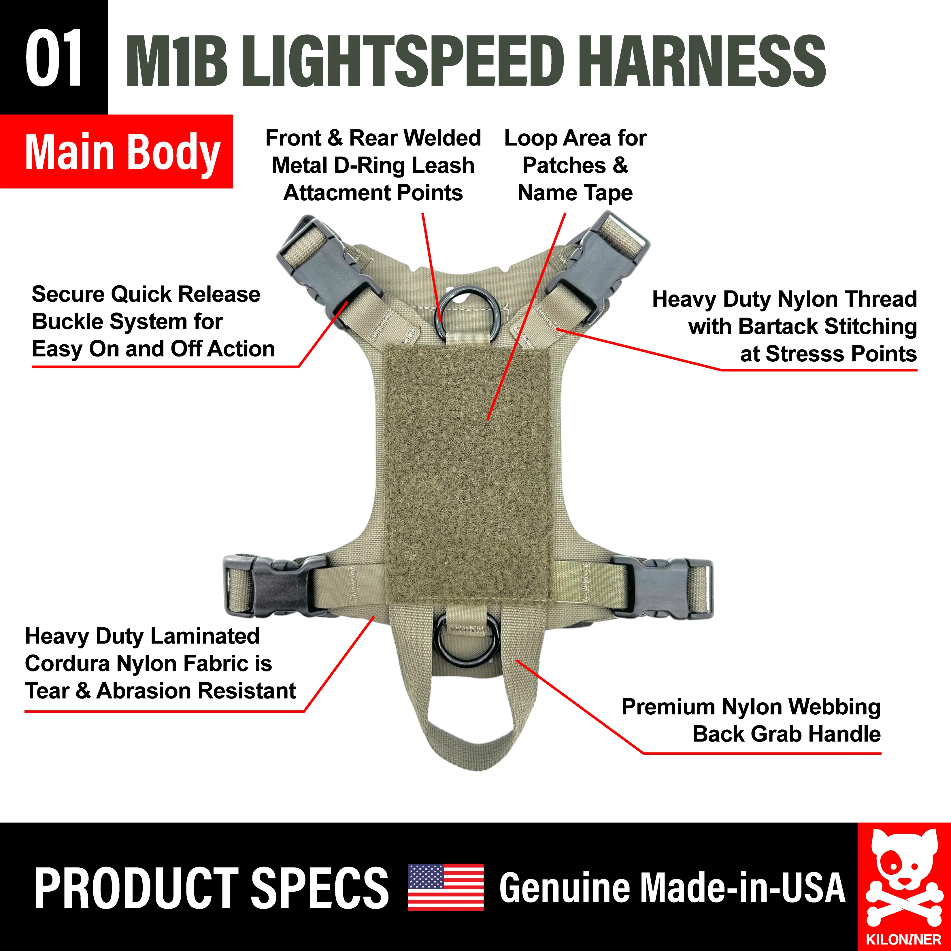 K9R - M1 Lightspeed Harness for Cats - Image 4