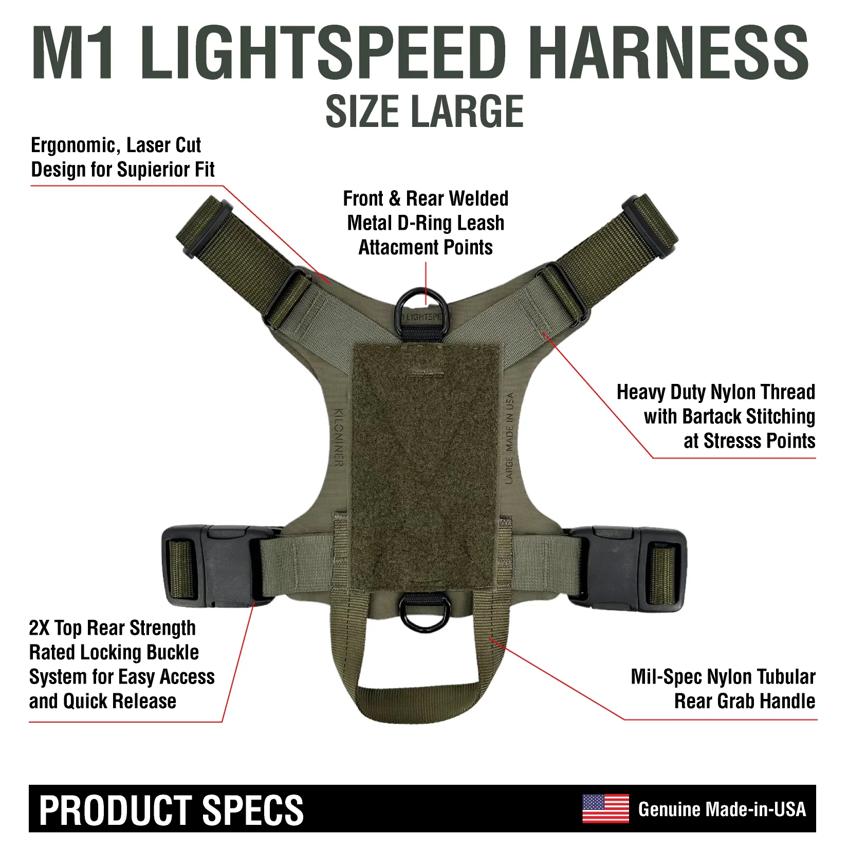 K9R - M1 LightSpeed Harness Large - Image 6