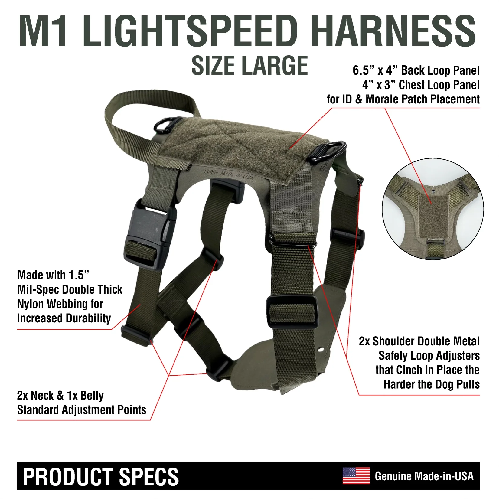 K9R - M1 LightSpeed Harness Large - Image 7