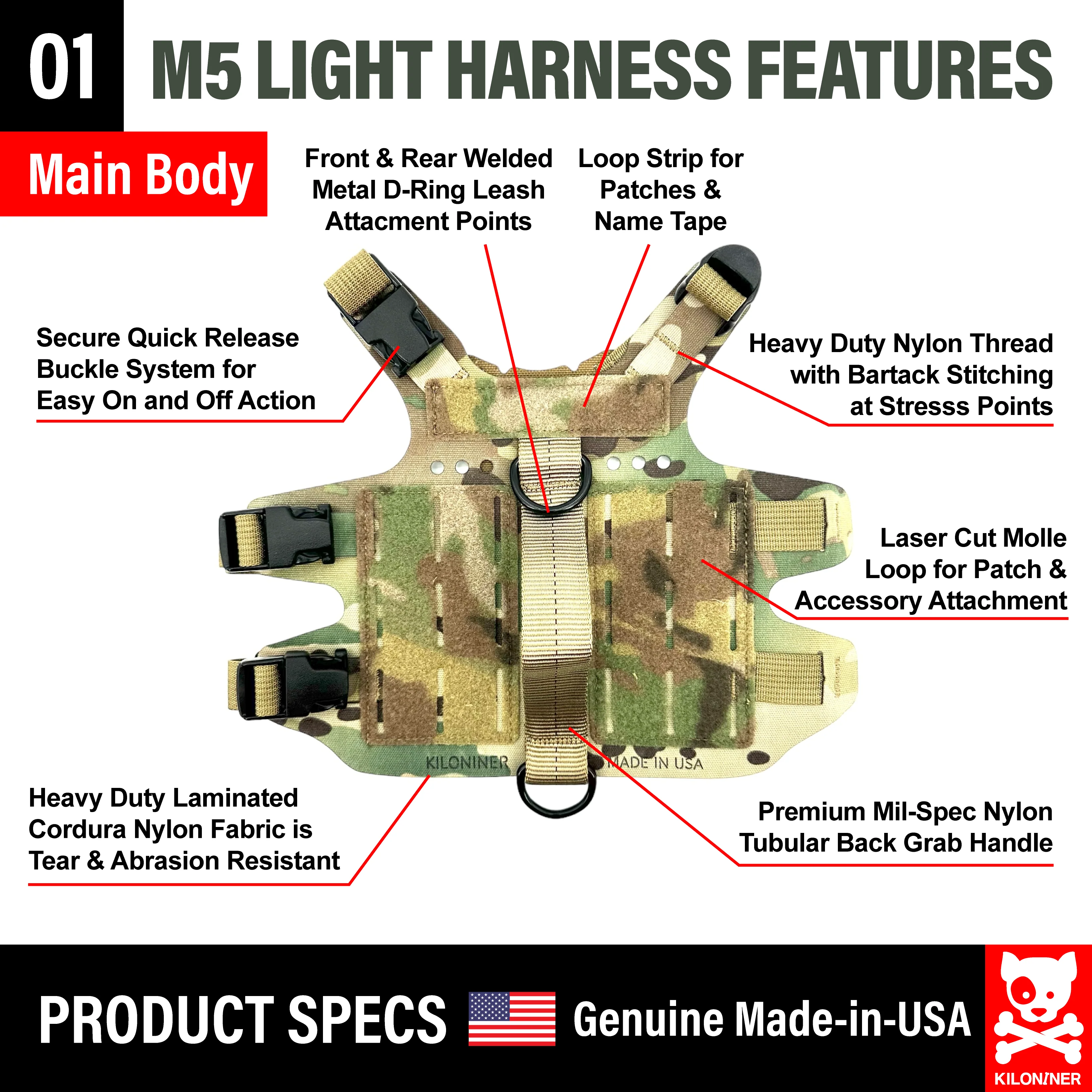 K9R - M5 MOLLE Light Vest - Image 8