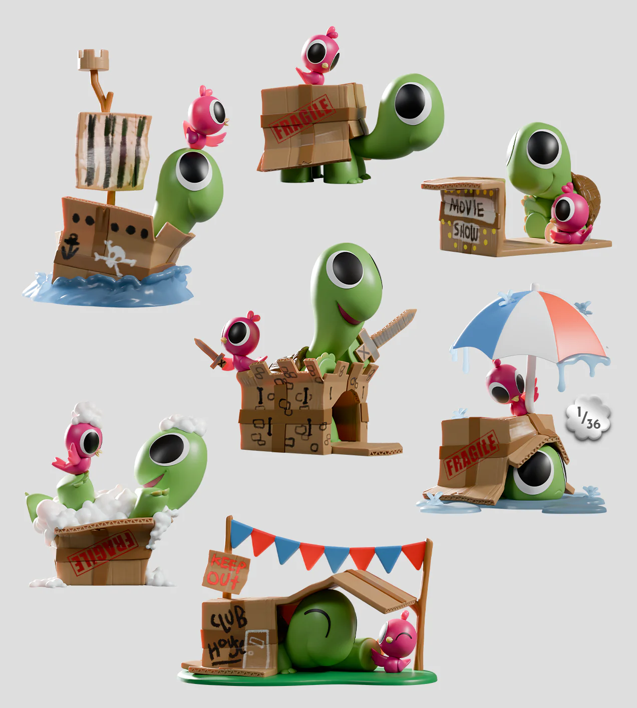 Kaleidos Creative: Box Turtle & Bird Blind Box - Image 2