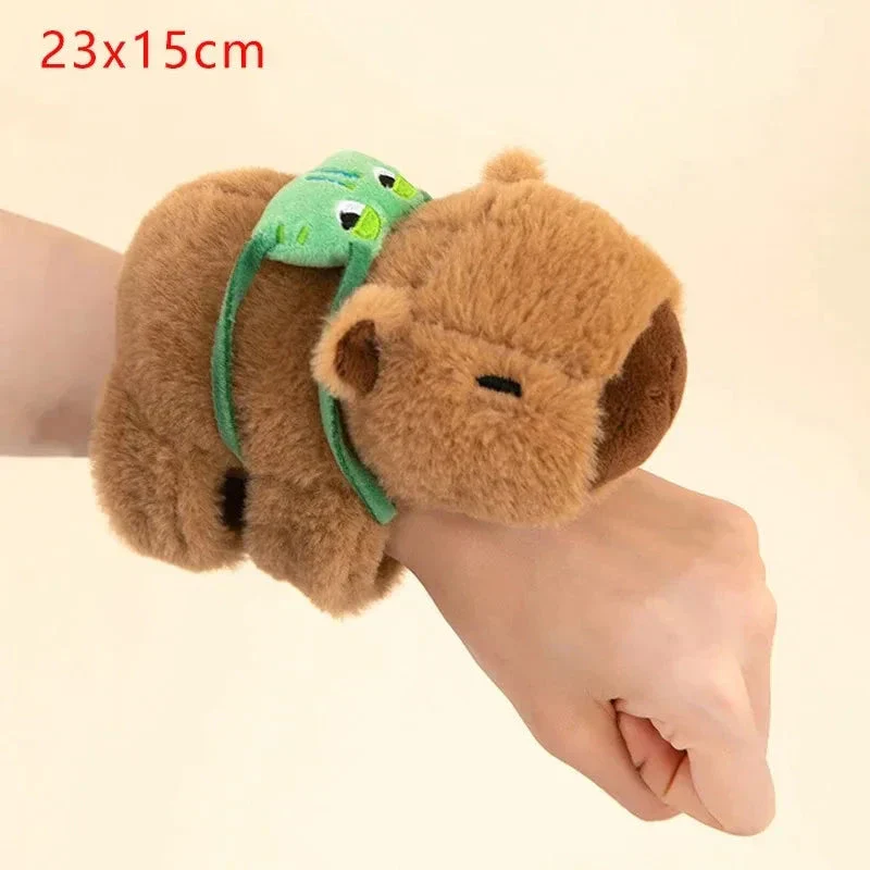 Kawaii Capybara Plush Slap Snap Wristband – Funny Kids Toy Bracelet - Image 2