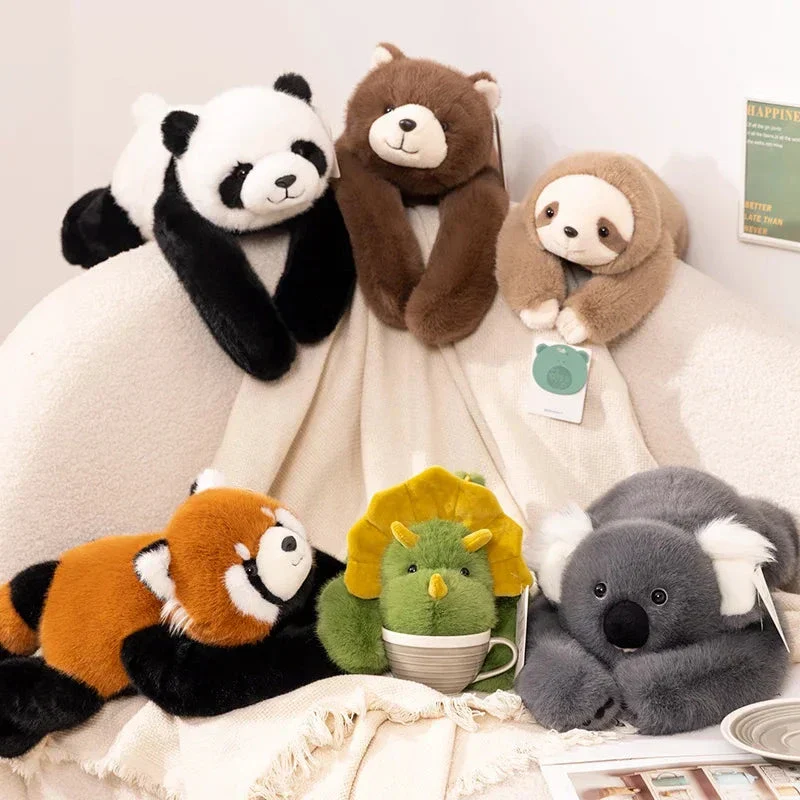 Kawaii Forest Animal Plush – Soft Raccoon, Dinosaur, Sloth, Panda Toy - Image 5