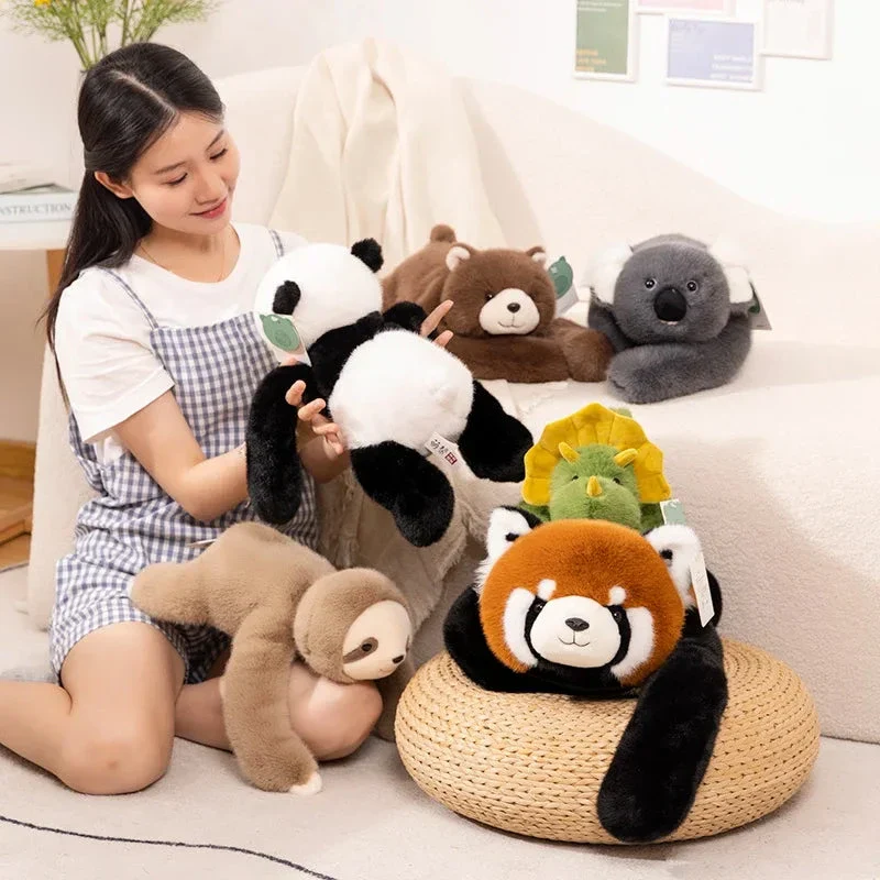 Kawaii Forest Animal Plush – Soft Raccoon, Dinosaur, Sloth, Panda Toy - Image 6