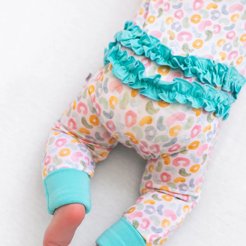 Kayelee Leopard Bamboo Ruffle Convertible Footie - Image 4