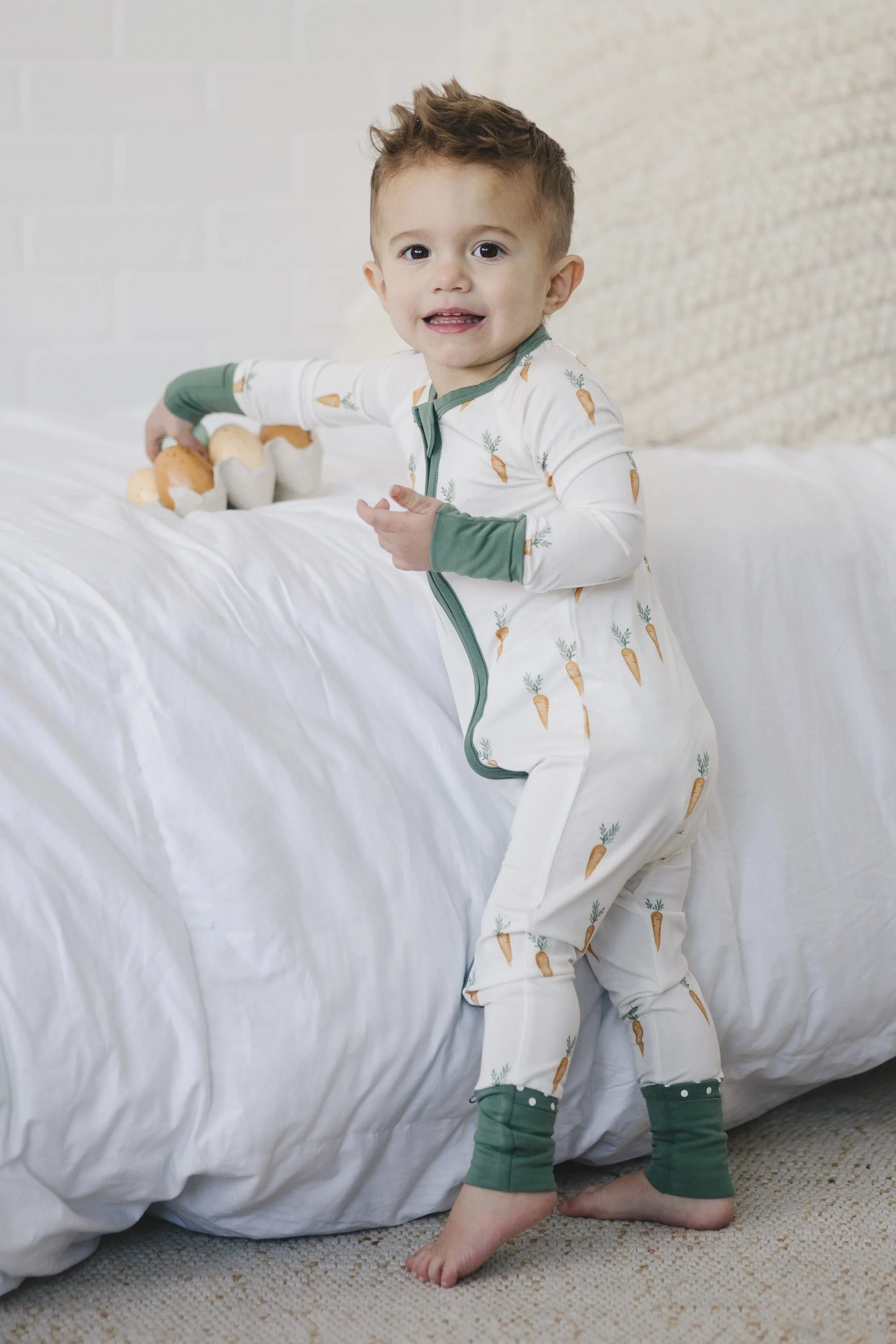 Keep Calm and Carrot On Bamboo Zippy Romper - Image 2
